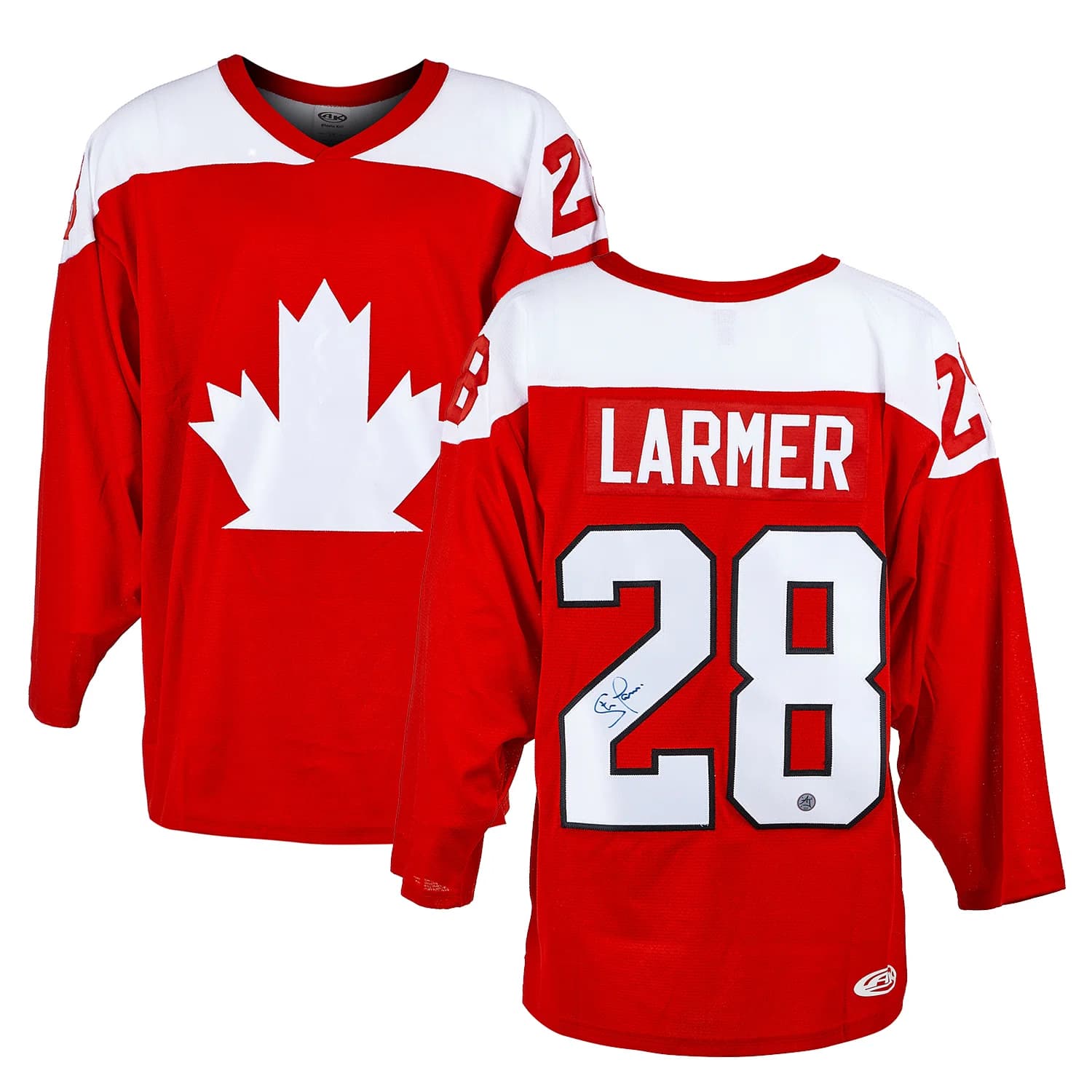 Steve Larmer Autographed Team Canada Custom Hockey Nation Jersey Steve Larmer Jersey team-canada-hockey-nation, view 3, supplier stock photo