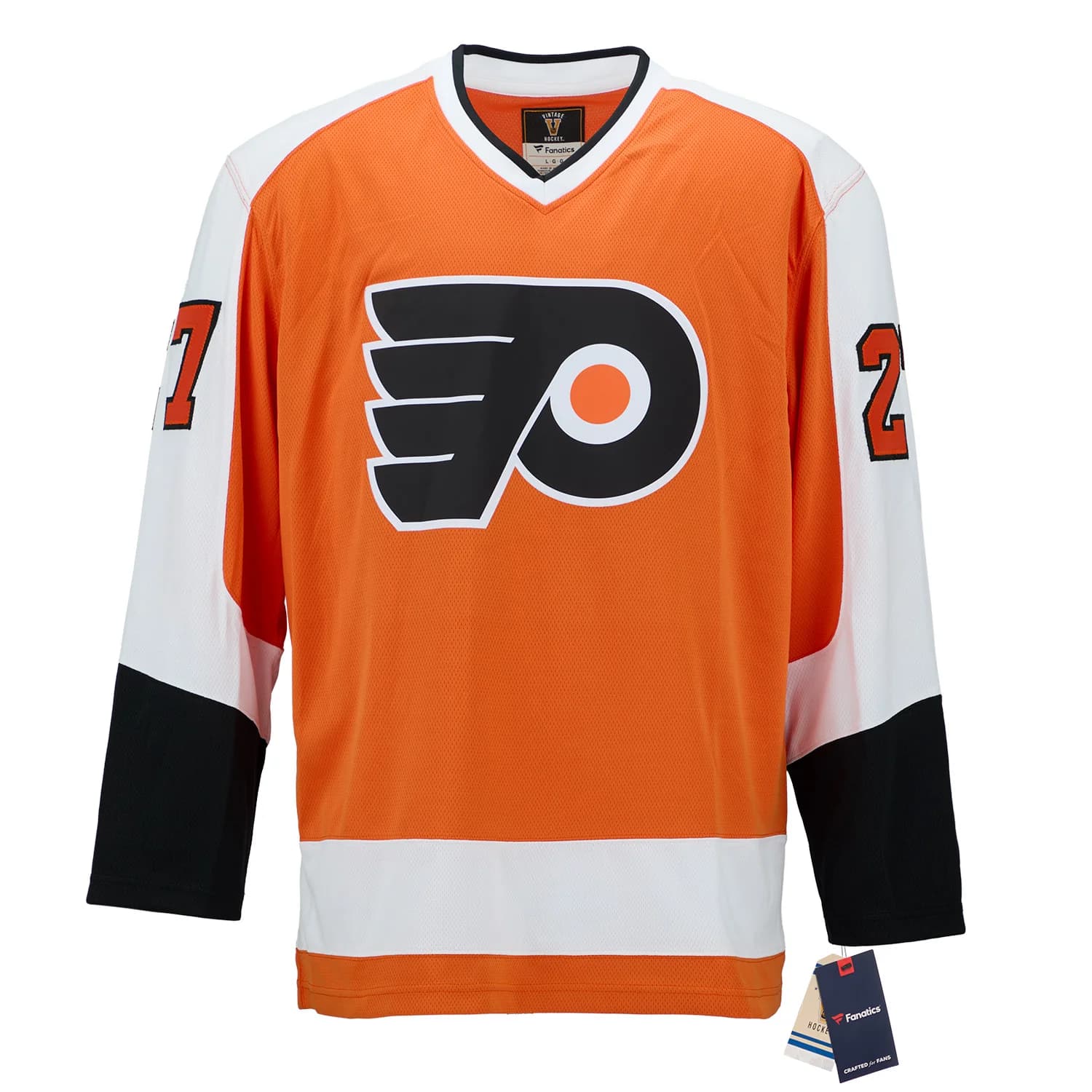 Reggie Leach Signed Philadelphia Flyers Throwback Breakaway Jersey Reggie Leach Jersey throwback-breakaway, Philadelphia Flyers, view 2, supplier stock photo