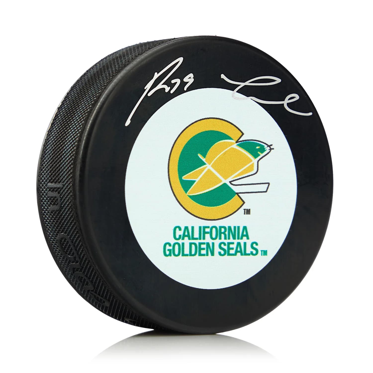 Reggie Leach Signed California Golden Seals Hockey Puck Reggie Leach Puck california-golden-seals-hockey, supplier stock photo