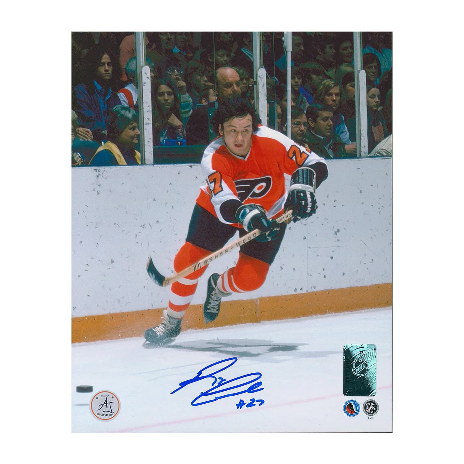 Reggie Leach Autographed Philadelphia Flyers Game Action 8x10 Photo Reggie Leach Photo 8x10-game-action, Philadelphia Flyers, supplier stock photo