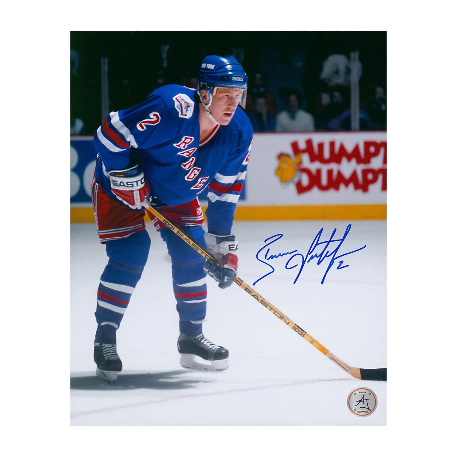 Brian Leetch Autographed New York Rangers Hockey 8x10 Photo Brian Leetch Photo 8x10-hockey, New York Rangers, supplier stock photo