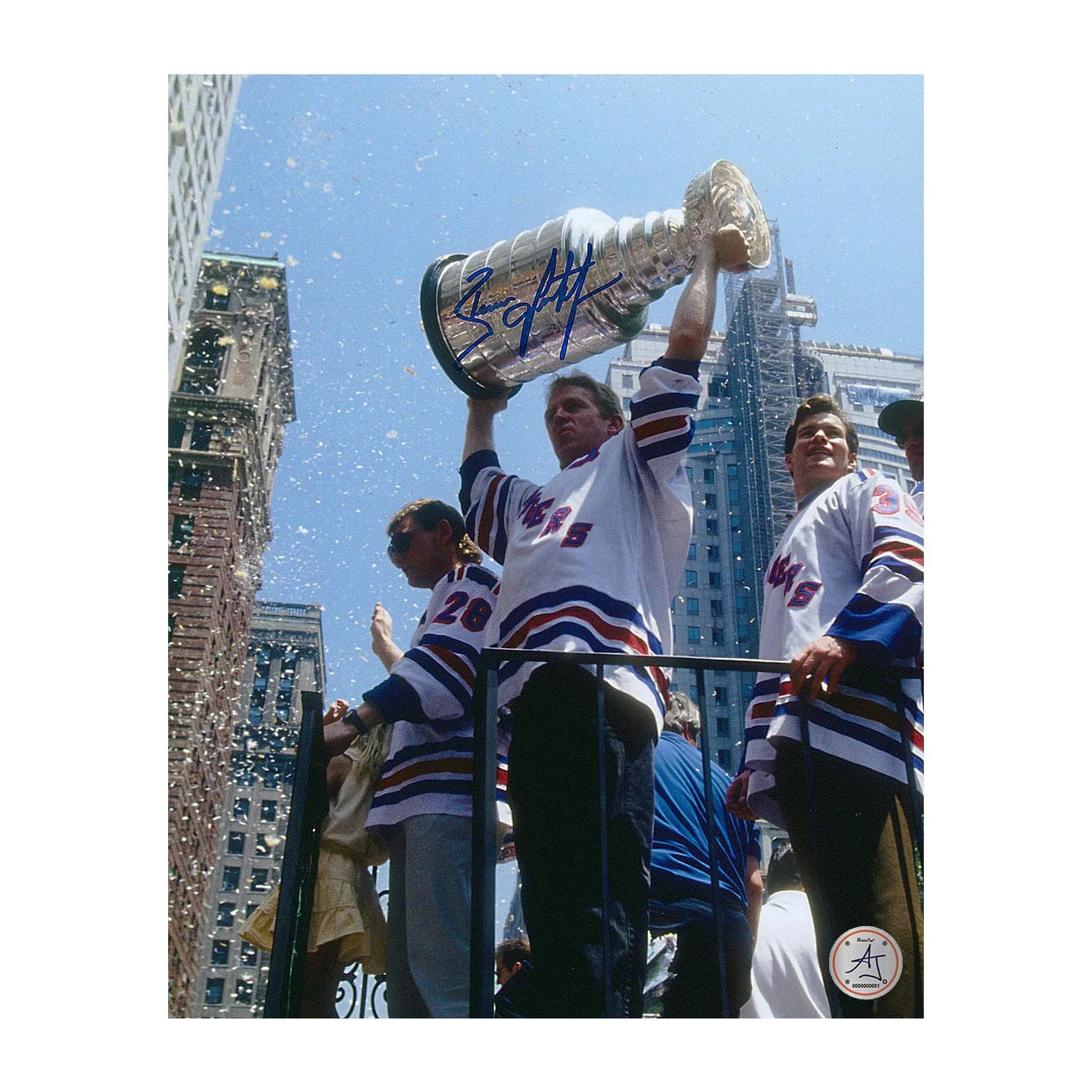 Brian Leetch Autographed New York Rangers Stanley Cup 8x10 Photo Brian Leetch Photo 8x10-stanley-cup, New York Rangers, supplier stock photo