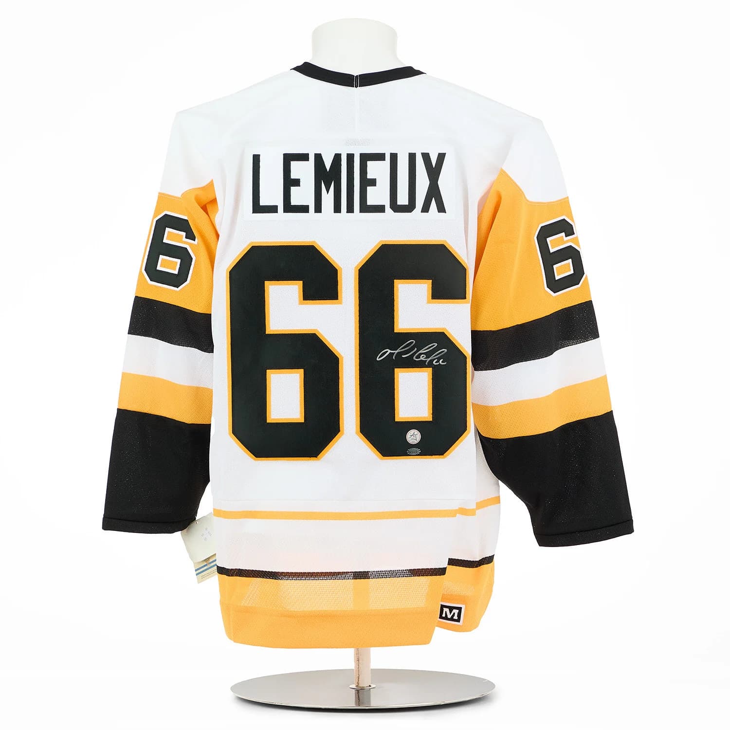 Mario Lemieux Autographed Pittsburgh Penguins White Vintage CCM Jersey Mario Lemieux Jersey white-vintage-ccm, Pittsburgh Penguins, supplier stock photo