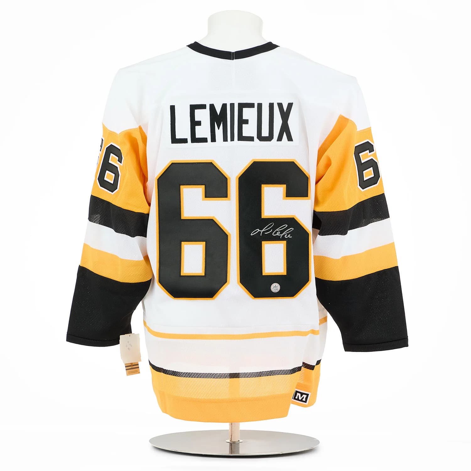 Mario Lemieux Autographed Pittsburgh Penguins White Vintage CCM Jersey Mario Lemieux Jersey white-vintage-ccm, Pittsburgh Penguins, supplier stock photo