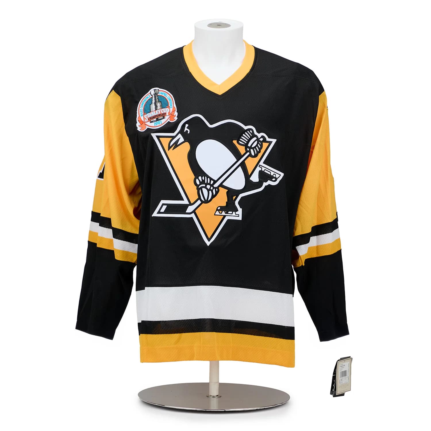Pittsburgh Penguins Team Signed 1991 Stanley Cup adidas Jersey #1/91 Jersey team-1991-stanley-cup-adidas-1, Pittsburgh Penguins, view 2, supplier stock photo