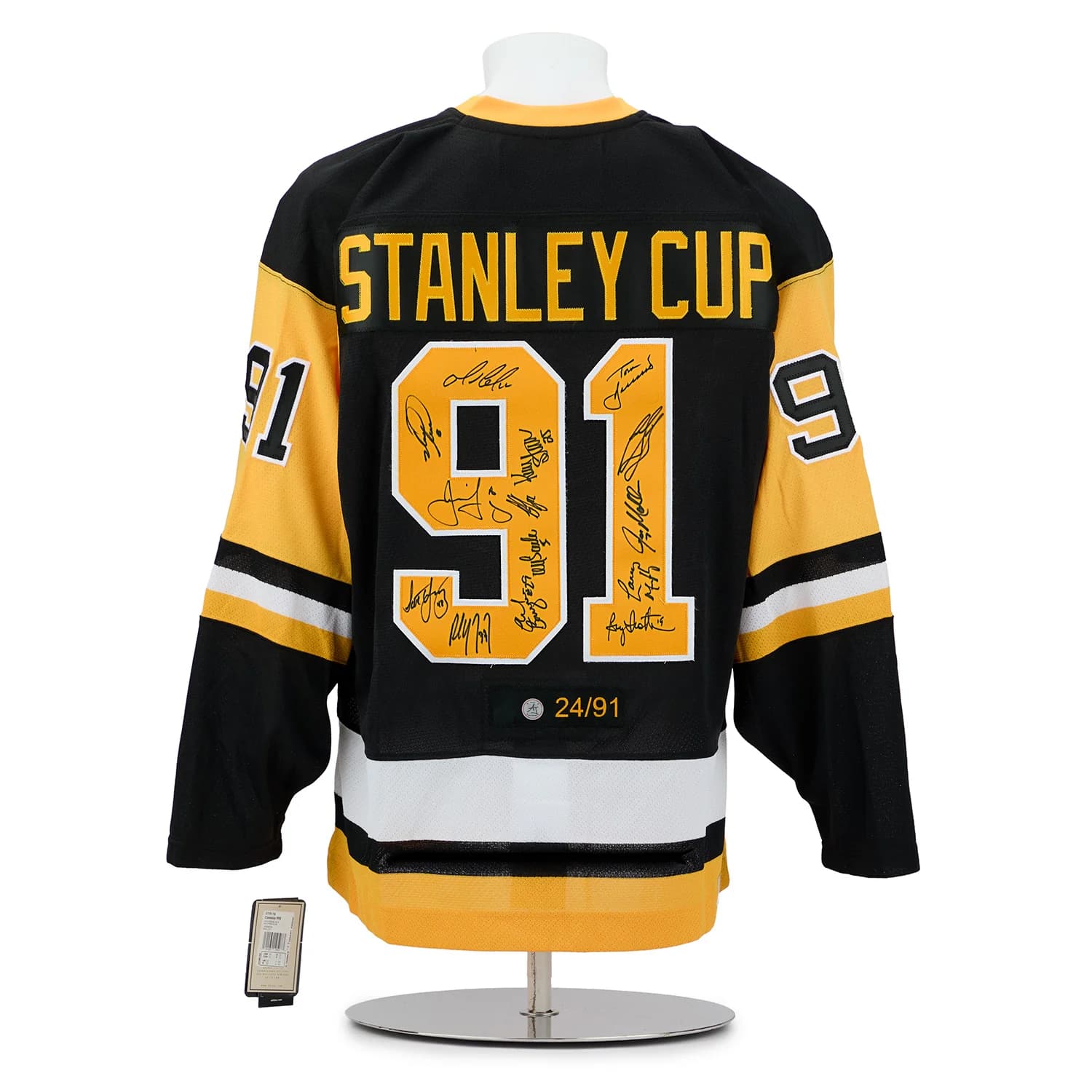 Pittsburgh Penguins Team Signed 1991 Stanley Cup adidas Jersey #24/91 Jersey team-1991-stanley-cup-adidas-24, Pittsburgh Penguins, supplier stock photo