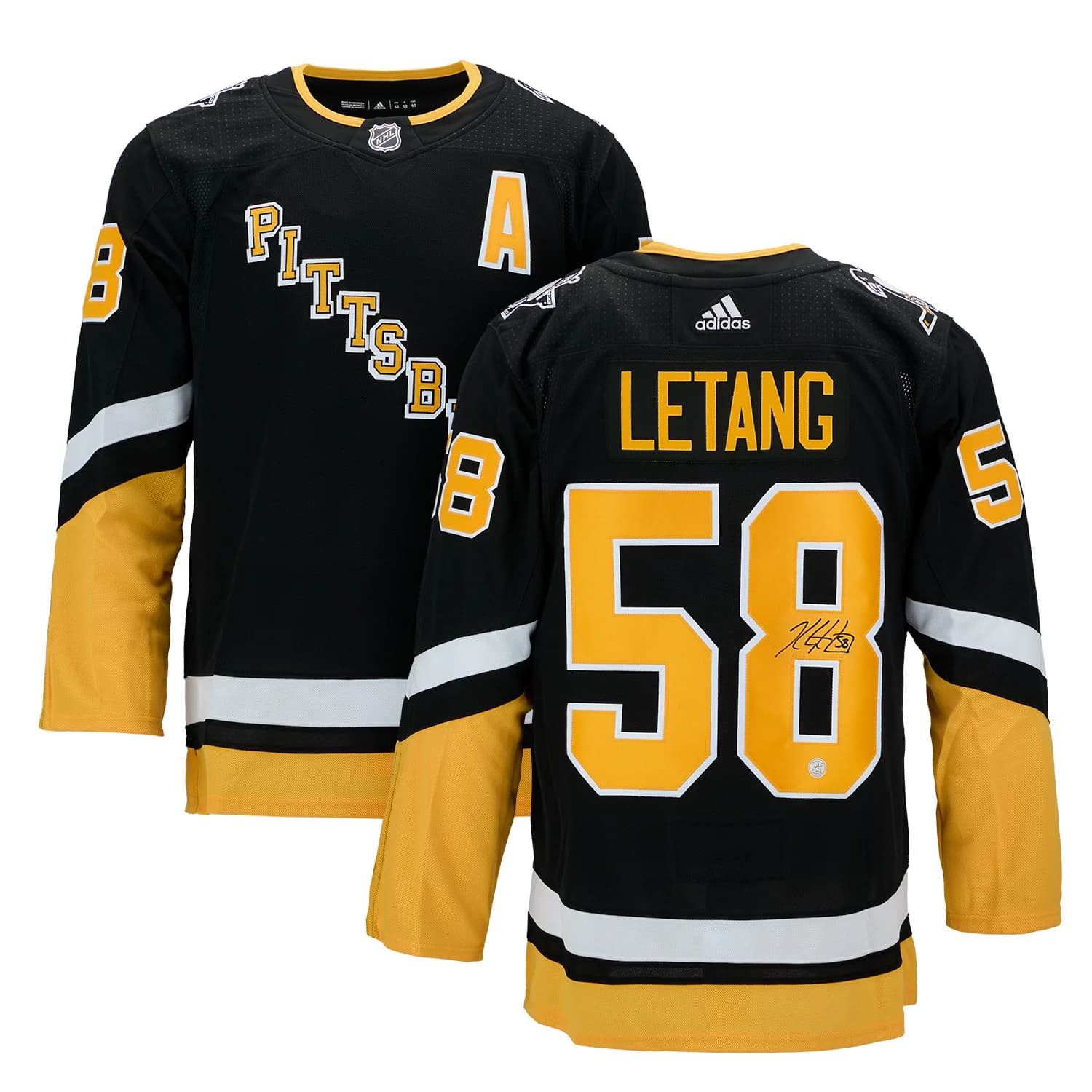Kris Letang Autographed Pittsburgh Penguins Alternate Black adidas Jersey Kris Letang Jersey kris-letang-alternate-black-adidas, Pittsburgh Penguins, view 3, supplier stock photo