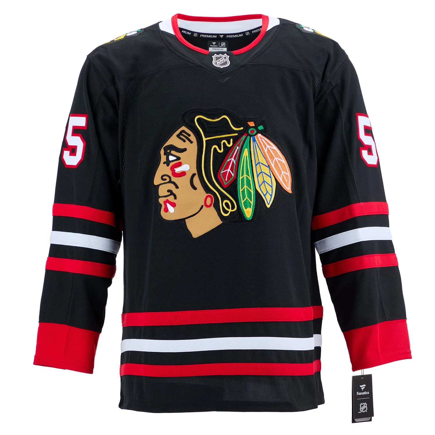 Artyom Levshunov Signed Chicago Blackhawks Alt Black Fanatics Premium Jersey Artyom Levshunov Jersey alt-black-premium, Chicago Blackhawks, view 2, supplier stock photo