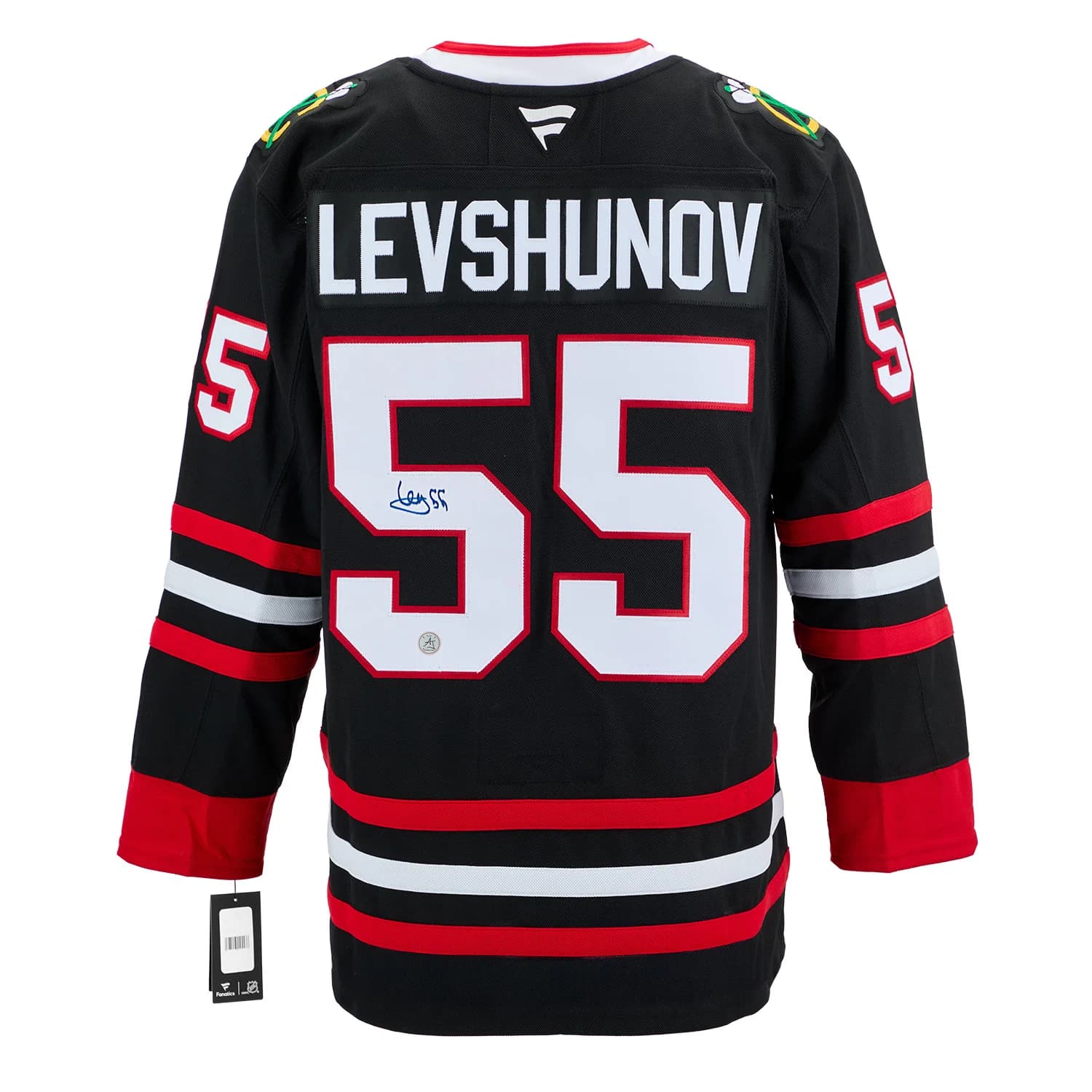 Artyom Levshunov Signed Chicago Blackhawks Alt Black Fanatics Premium Jersey Artyom Levshunov Jersey alt-black-premium, Chicago Blackhawks, supplier stock photo