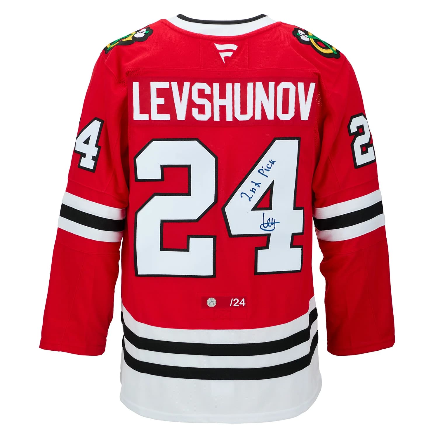 Artyom Levshunov Chicago Blackhawks Signed Draft Day Fanatics Jersey #/24 Artyom Levshunov Jersey draft-day-24, Chicago Blackhawks, supplier stock photo