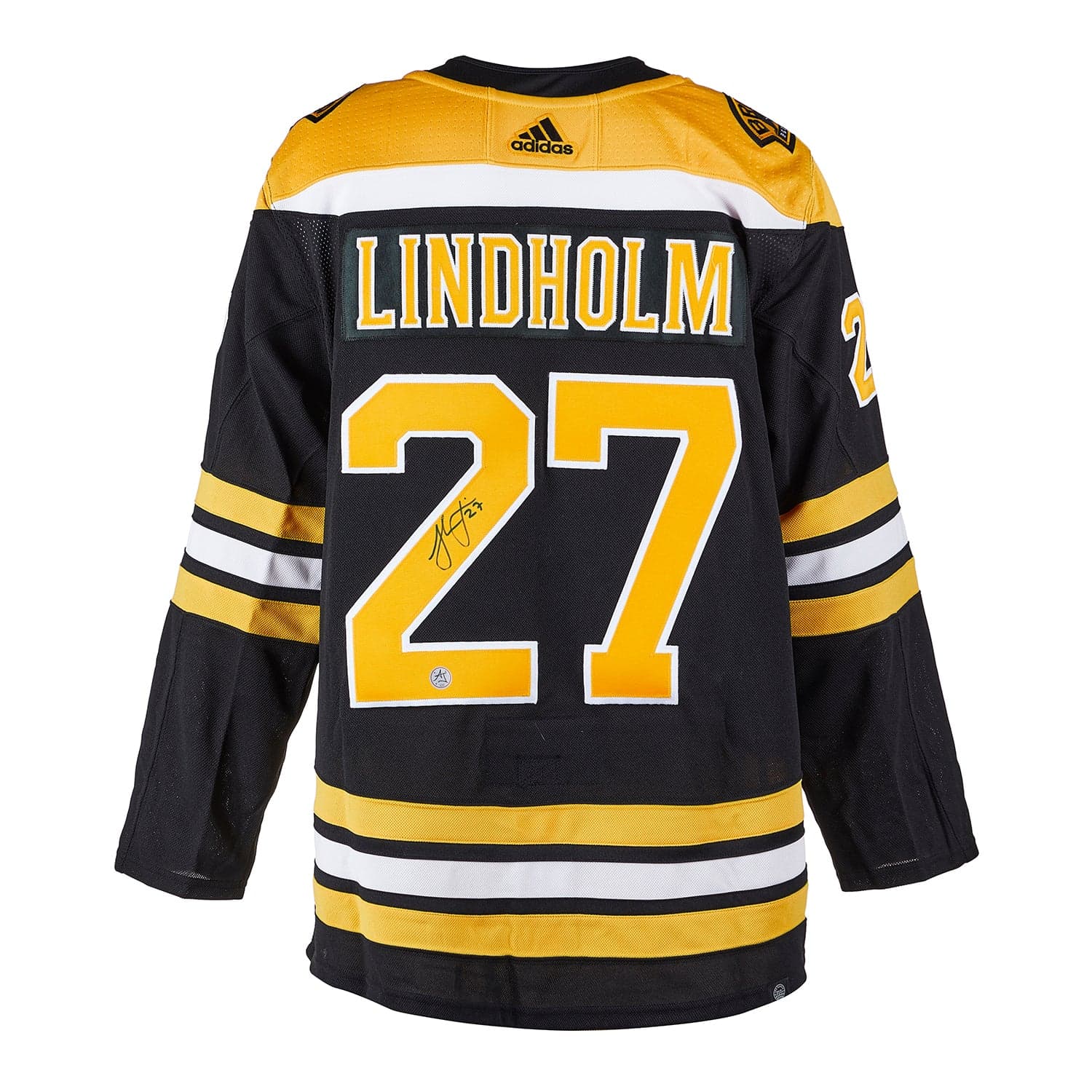 Hampus Lindholm Autographed Boston Bruins adidas Jersey Hampus Lindholm Jersey adidas, Boston Bruins, supplier stock photo