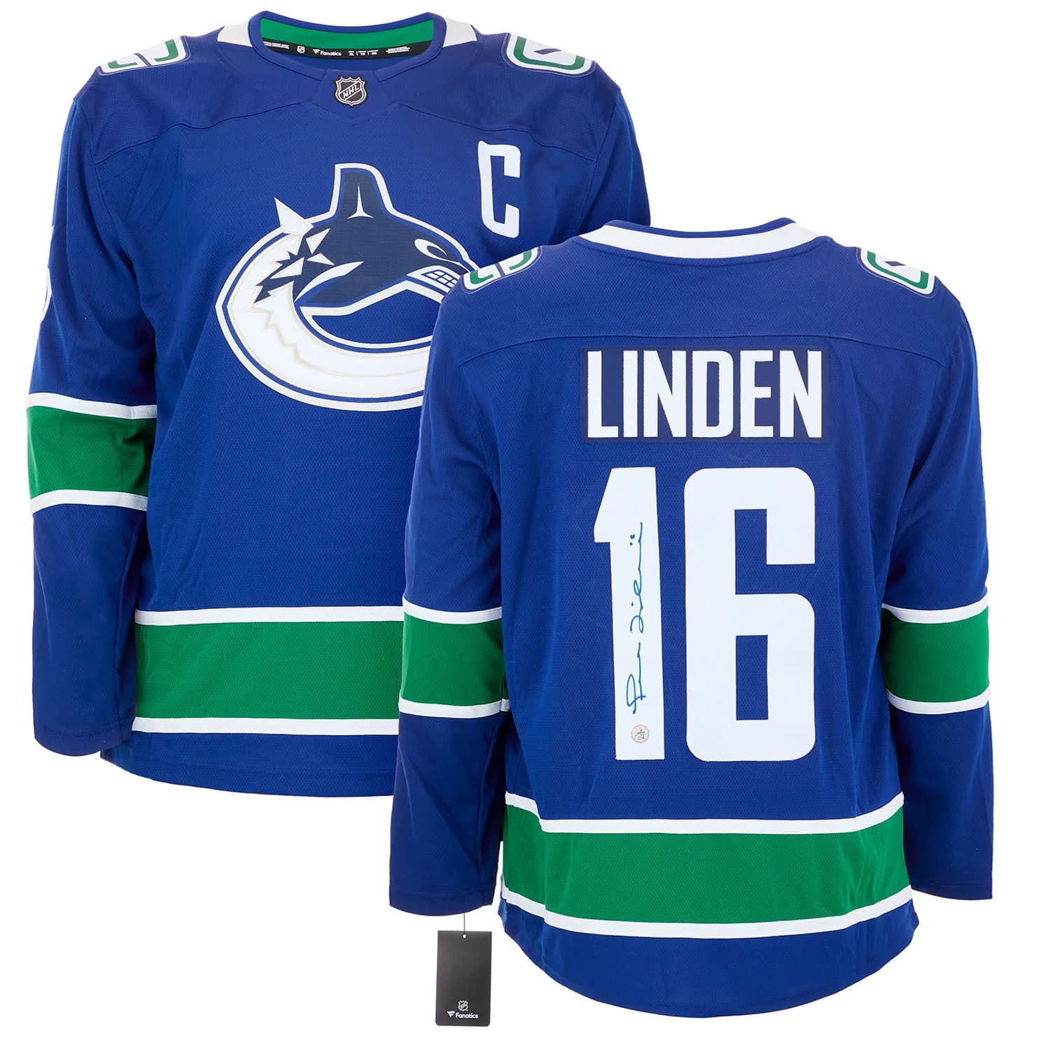 Trevor Linden Autographed Vancouver Canucks Fanatics Breakaway Jersey Trevor Linden Jersey breakaway, Vancouver Canucks, view 3, supplier stock photo
