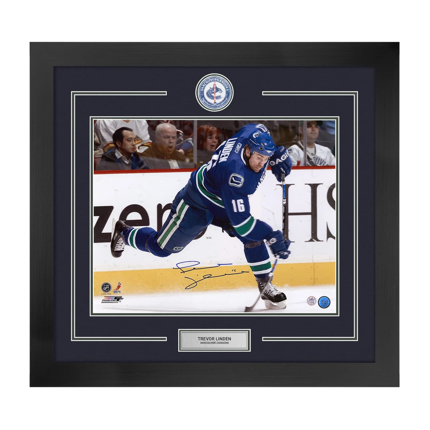 Trevor Linden Signed Vancouver Canucks Centre Ice Logo 28x30 Frame Trevor Linden Other 28x30-centre-ice-logo-frame, Vancouver Canucks, supplier stock photo