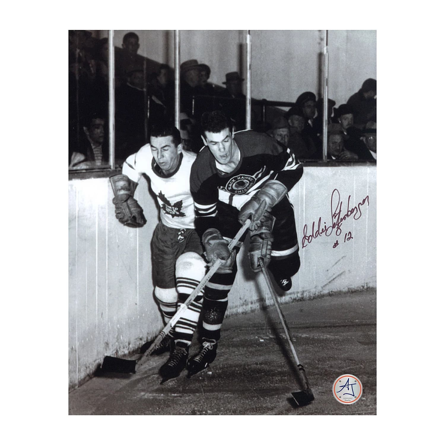 Ed Litzenberger Signed Chicago Blackhawks Black & White Action 8x10 Photo Ed Litzenberger Photo 8x10-black-white-action, Chicago Blackhawks, supplier stock photo
