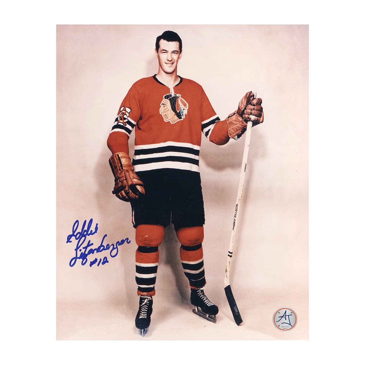 Ed Litzenberger Autographed Chicago Blackhawks Portrait 8x10 Photo Ed Litzenberger Photo 8x10-portrait, Chicago Blackhawks, supplier stock photo