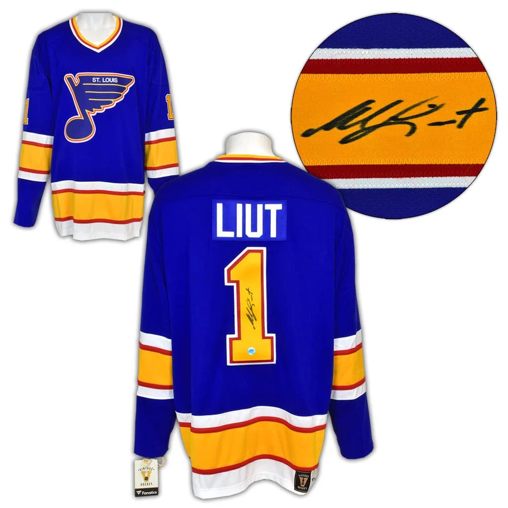 Mike Liut Signed St Louis Blues Throwback Breakaway Jersey Mike Liut Jersey throwback-breakaway, St. Louis Blues, supplier stock photo