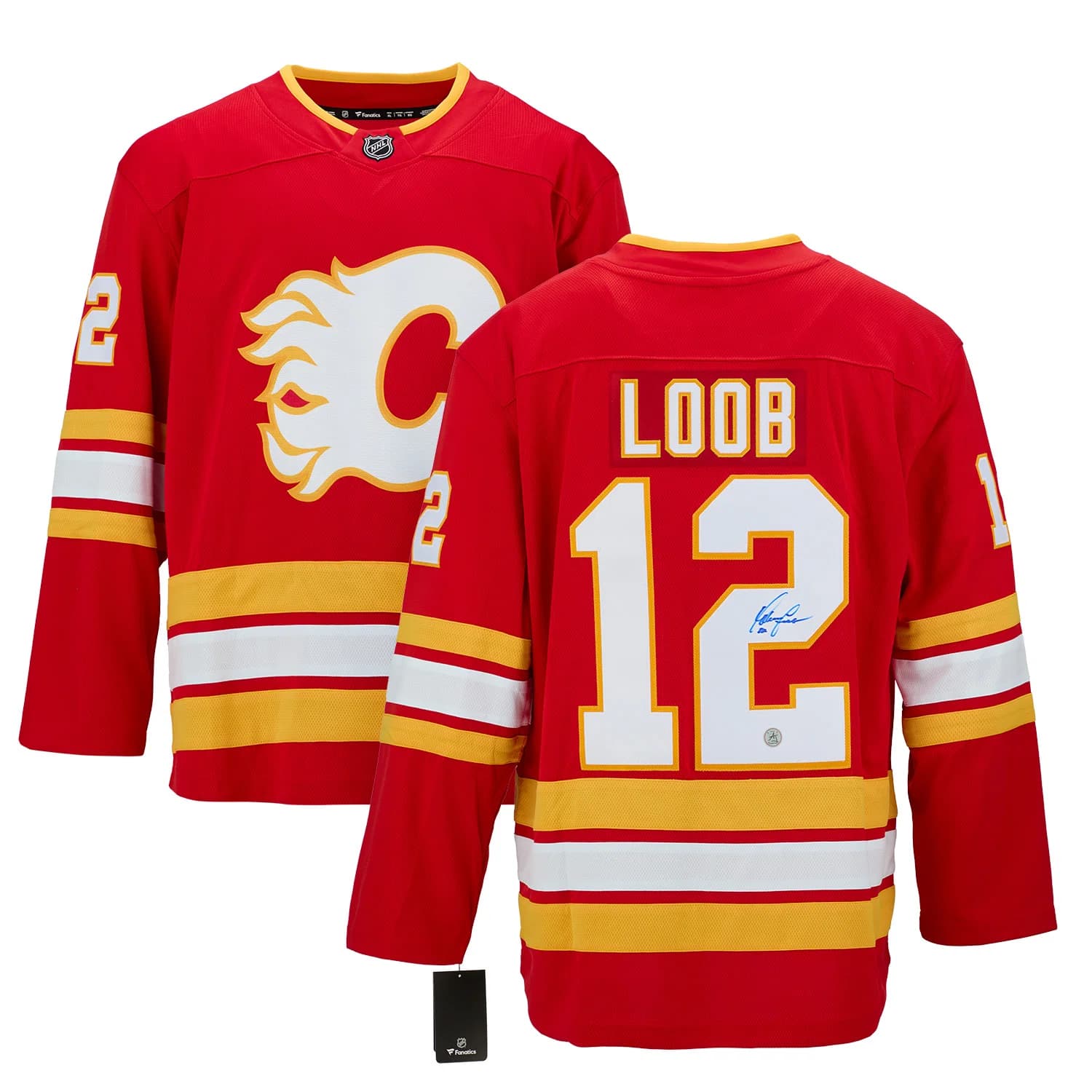 Hakan Loob Signed Calgary Flames Fanatics Breakaway Jersey Hakan Loob Jersey breakaway, Calgary Flames, view 3, supplier stock photo