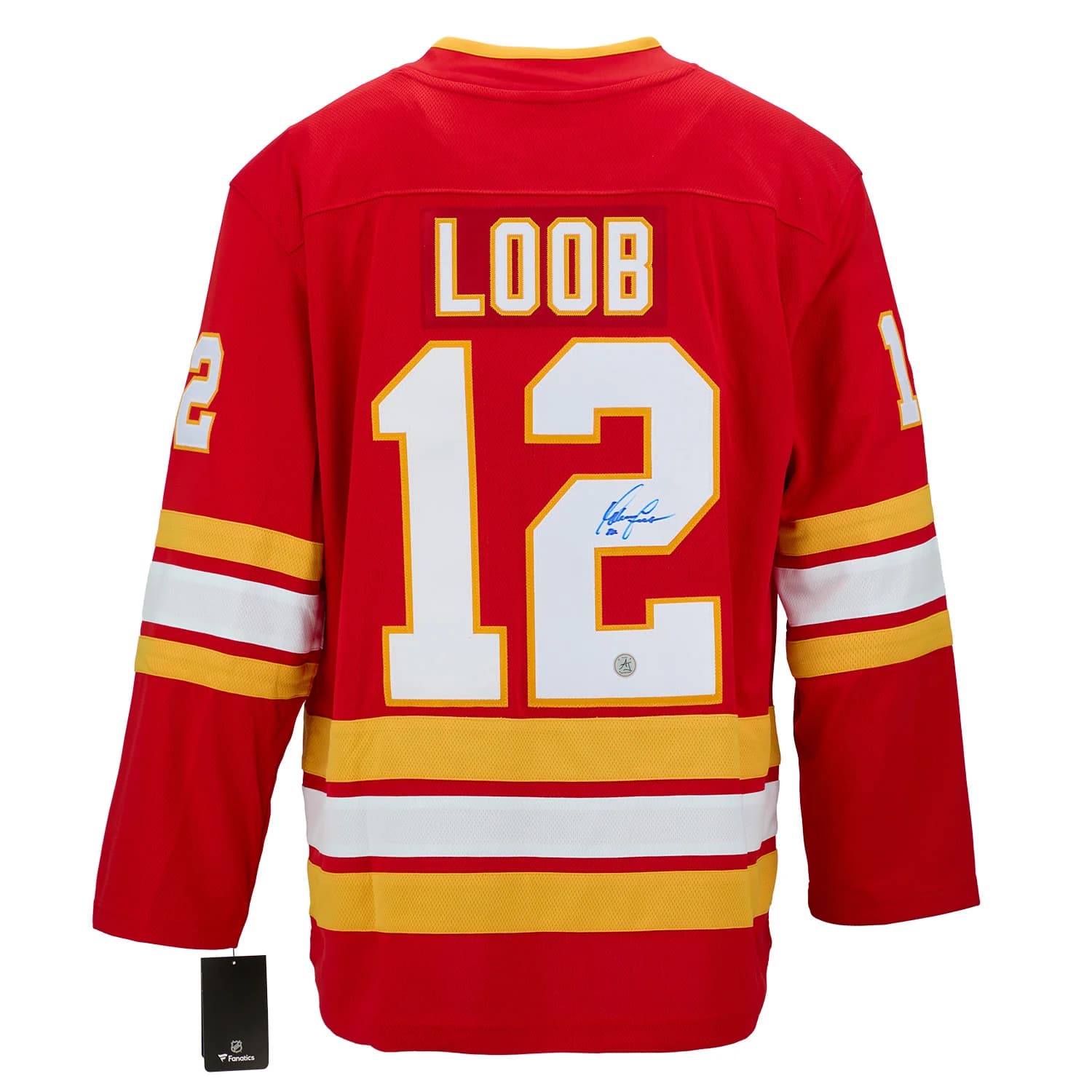 Hakan Loob Signed Calgary Flames Fanatics Breakaway Jersey Hakan Loob Jersey breakaway, Calgary Flames, supplier stock photo