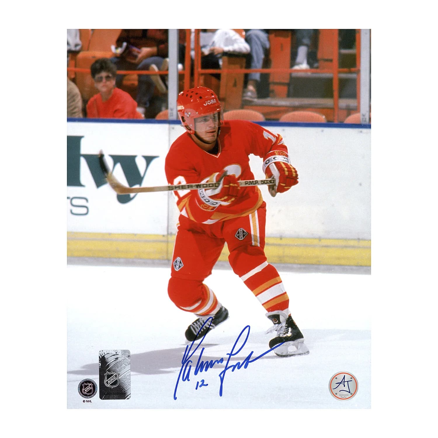 Hakan Loob Autographed Calgary Flames Game Action 8x10 Photo Hakan Loob Photo 8x10-game-action, Calgary Flames, supplier stock photo