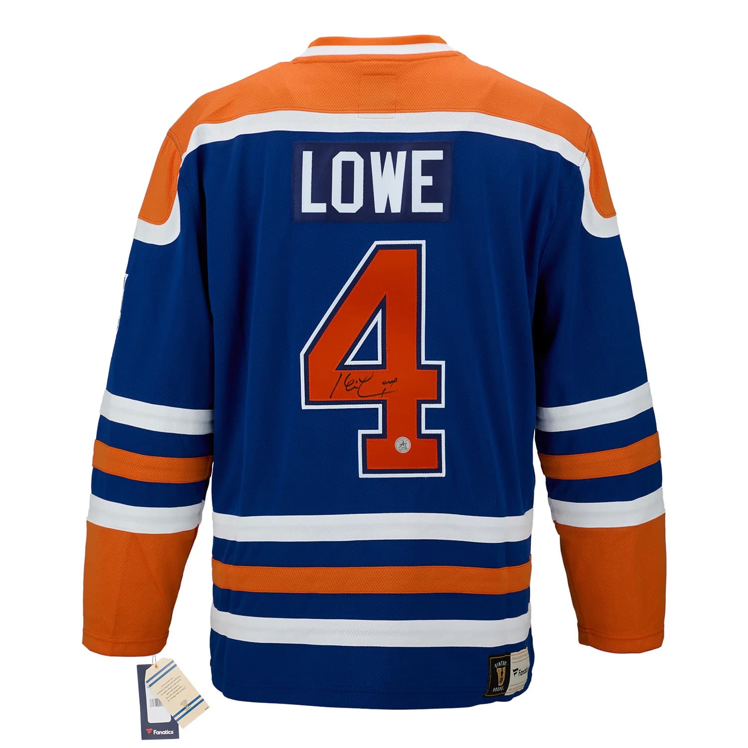 Kevin Lowe Autographed Edmonton Oilers Fanatics Throwback Jersey Kevin Lowe Jersey throwback, Edmonton Oilers, supplier stock photo