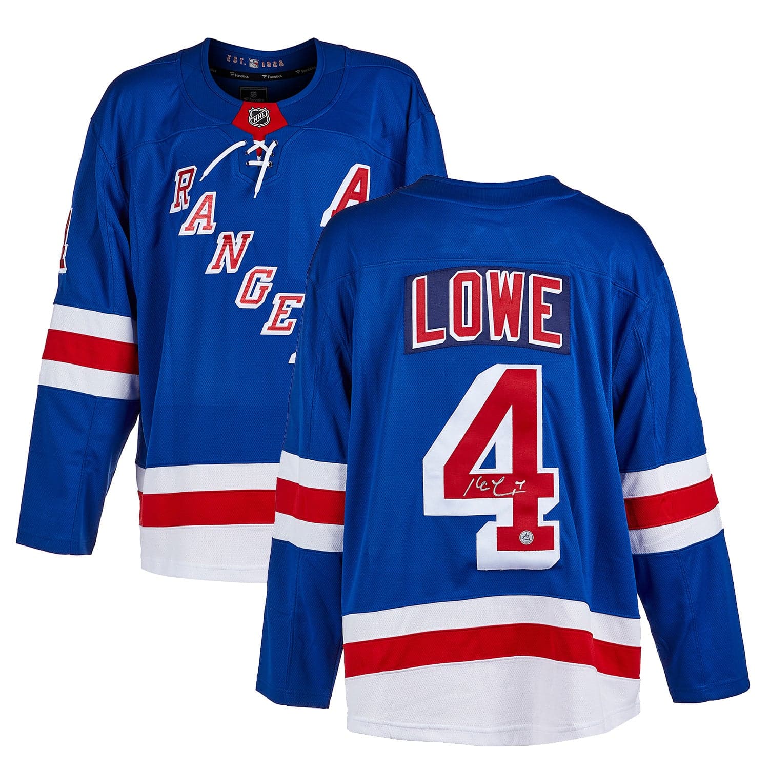 Kevin Lowe Autographed New York Rangers Fanatics Breakaway Jersey Kevin Lowe Jersey breakaway, New York Rangers, view 3, supplier stock photo