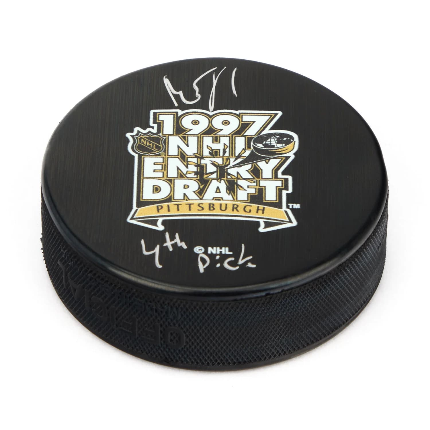 Roberto Luongo Signed 1997 NHL Entry Draft Puck with 4th Pick Note Roberto Luongo Puck roberto-luongo-1997-nhl-entry-draft, supplier stock photo