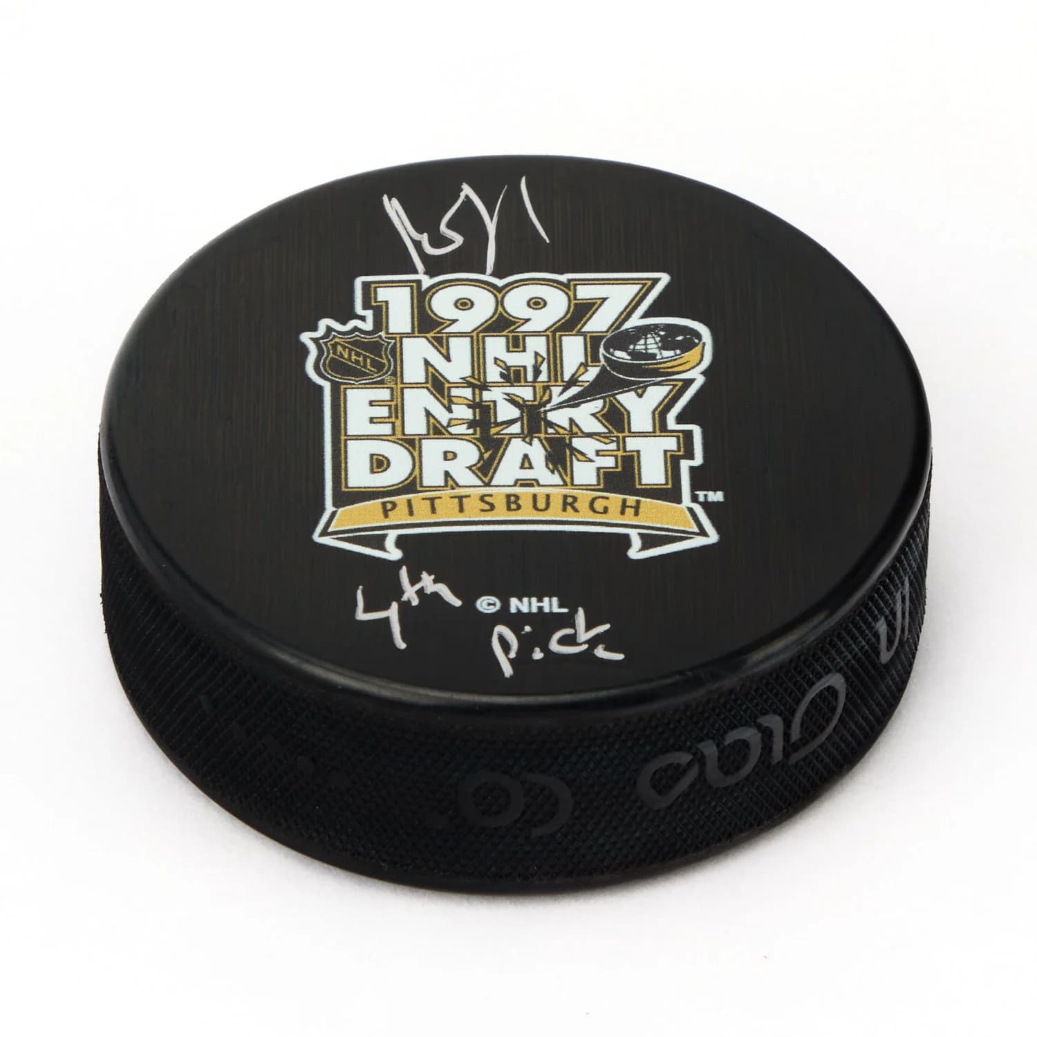Roberto Luongo Signed 1997 NHL Entry Draft Puck with 4th Pick Note Roberto Luongo Puck roberto-luongo-1997-nhl-entry-draft, supplier stock photo