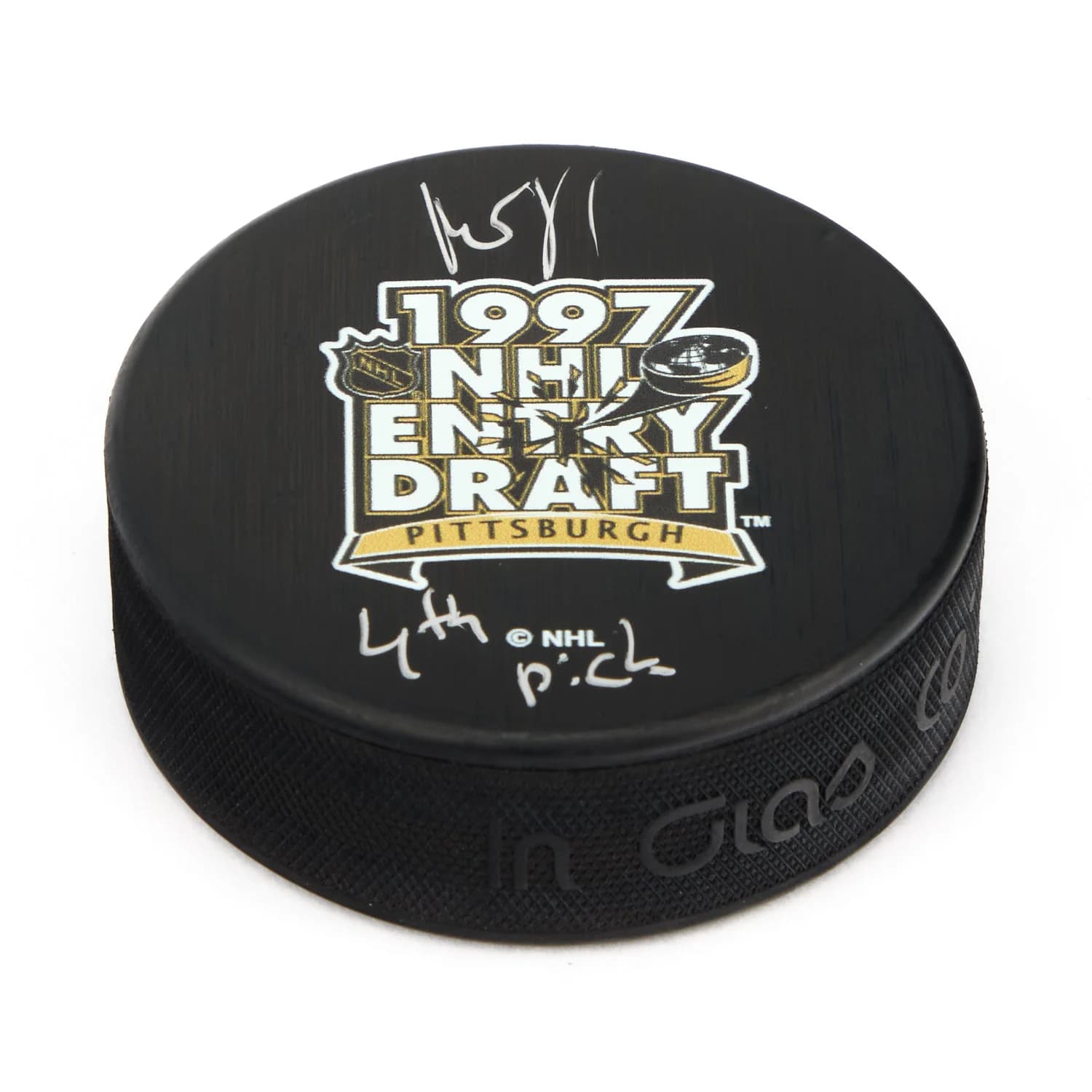 Roberto Luongo Signed 1997 NHL Entry Draft Puck with 4th Pick Note Roberto Luongo Puck roberto-luongo-1997-nhl-entry-draft, supplier stock photo