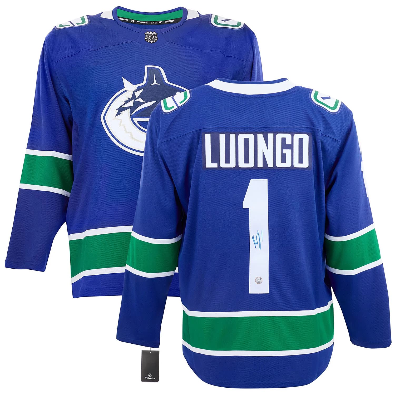 Roberto Luongo Autographed Vancouver Canucks Fanatics Breakaway Jersey Roberto Luongo Jersey breakaway, Vancouver Canucks, view 3, supplier stock photo