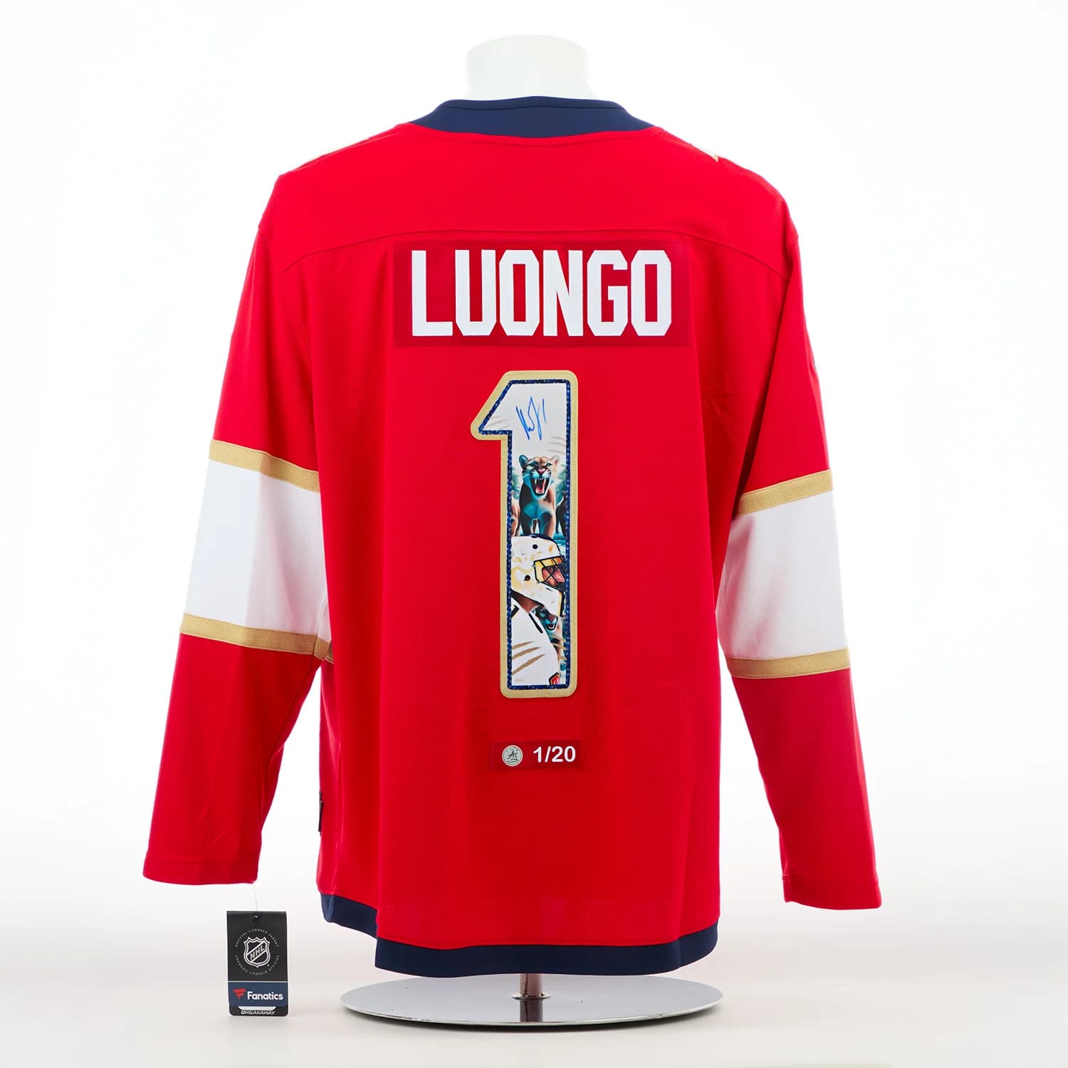 Roberto Luongo Autographed Florida Panthers Goalie Mask Art Jersey #1/20 Roberto Luongo Jersey roberto-luongo-florida-panthers-goalie-mask, Florida Panthers, supplier stock photo