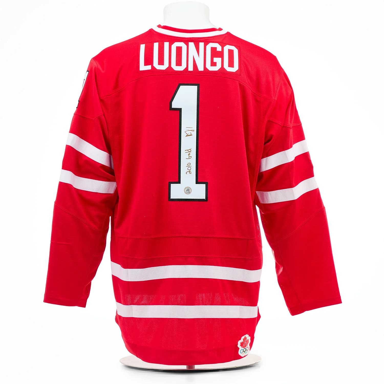 Roberto Luongo Team Canada Signed & Inscribed 2010 Olympic Gold Nike Jersey Roberto Luongo Jersey roberto-luongo-team-canada-inscribed-2010, supplier stock photo