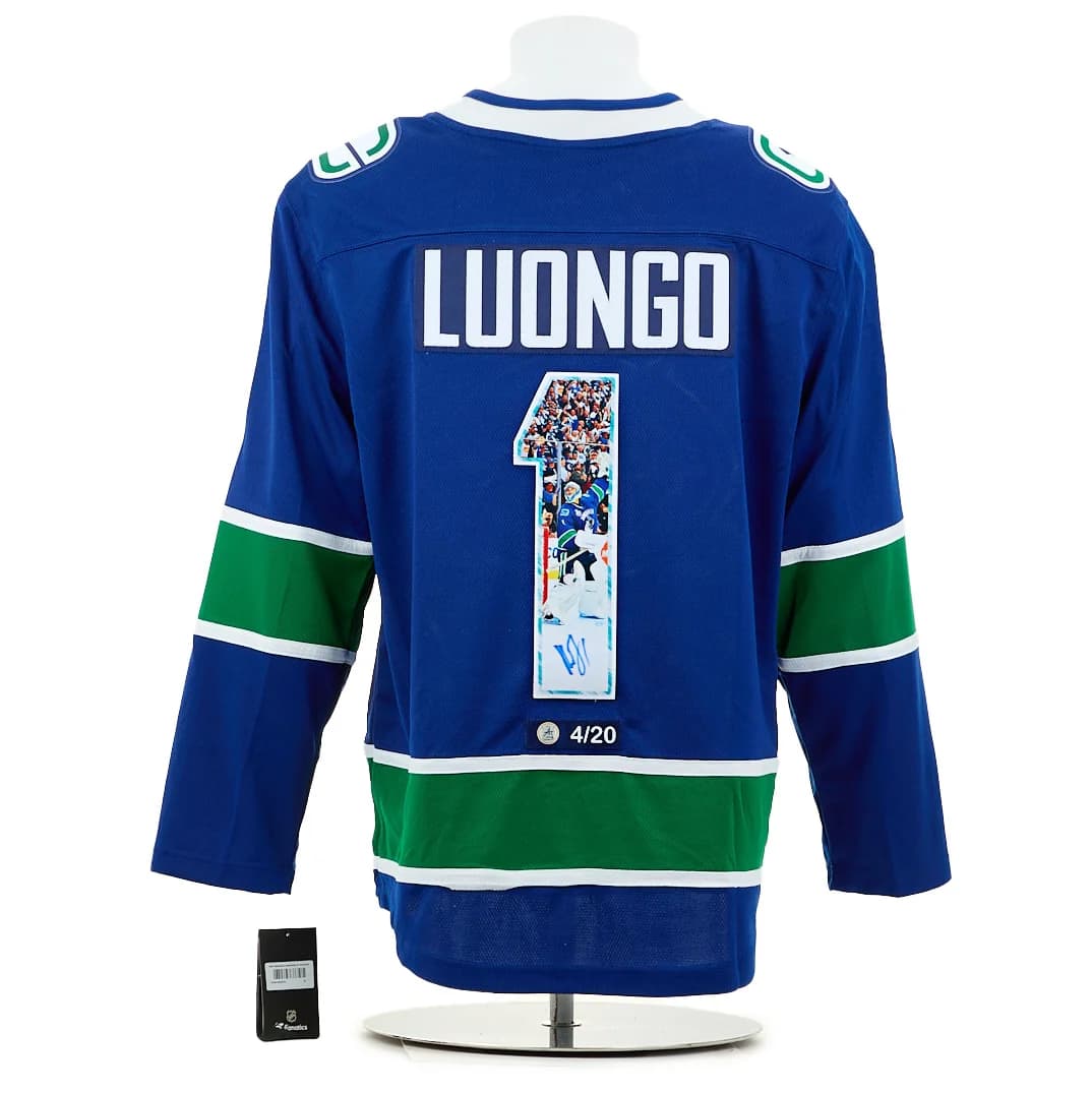 Roberto Luongo Signed Vancouver Canucks Cup Game 5 Victory Art Jersey #4/20 Roberto Luongo Jersey roberto-luongo-vancouver-canucks-cup-game, Vancouver Canucks, supplier stock photo