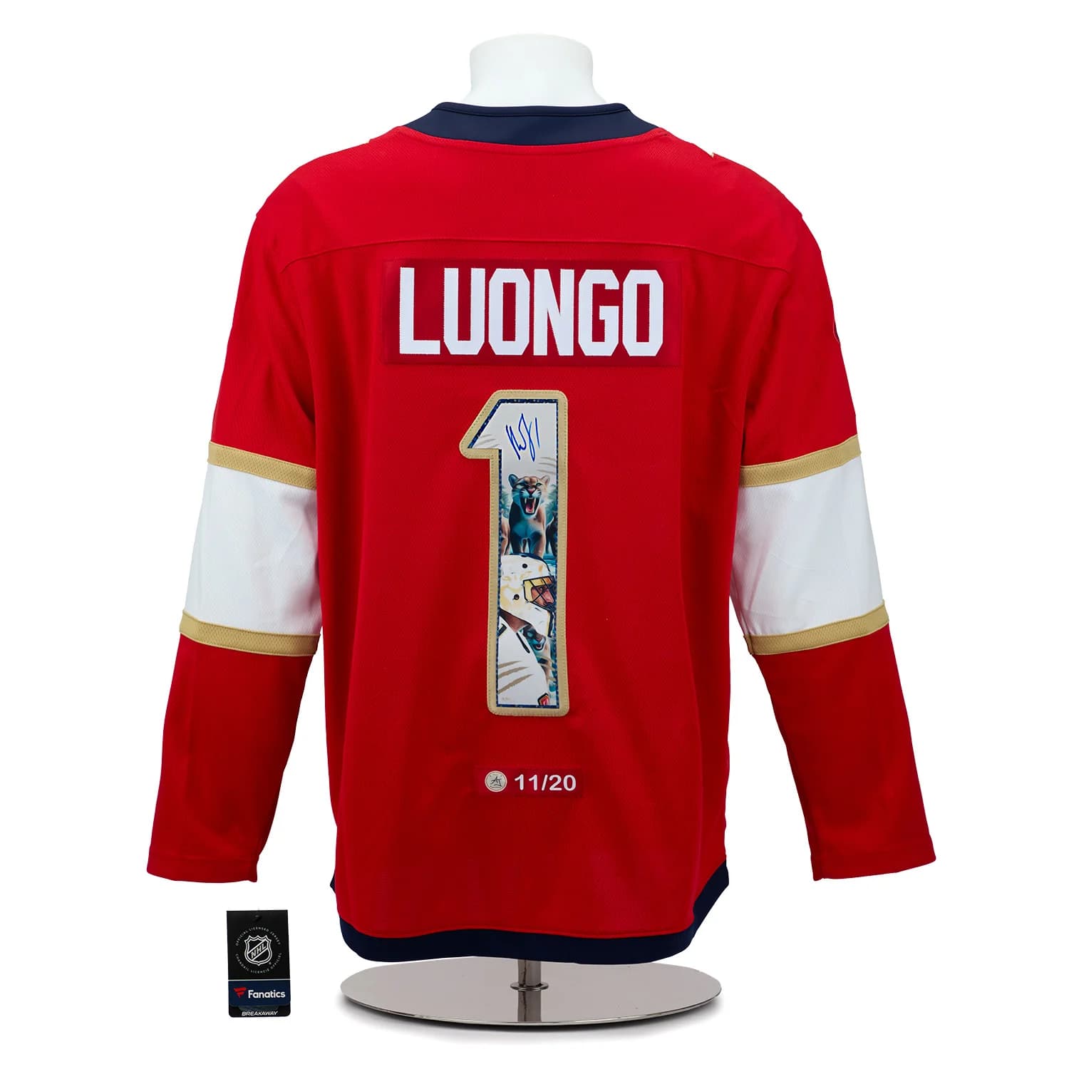 Roberto Luongo Autographed Florida Panthers Cat Mask Art Jersey #11/20 Roberto Luongo Jersey roberto-luongo-florida-panthers-cat-mask, Florida Panthers, supplier stock photo