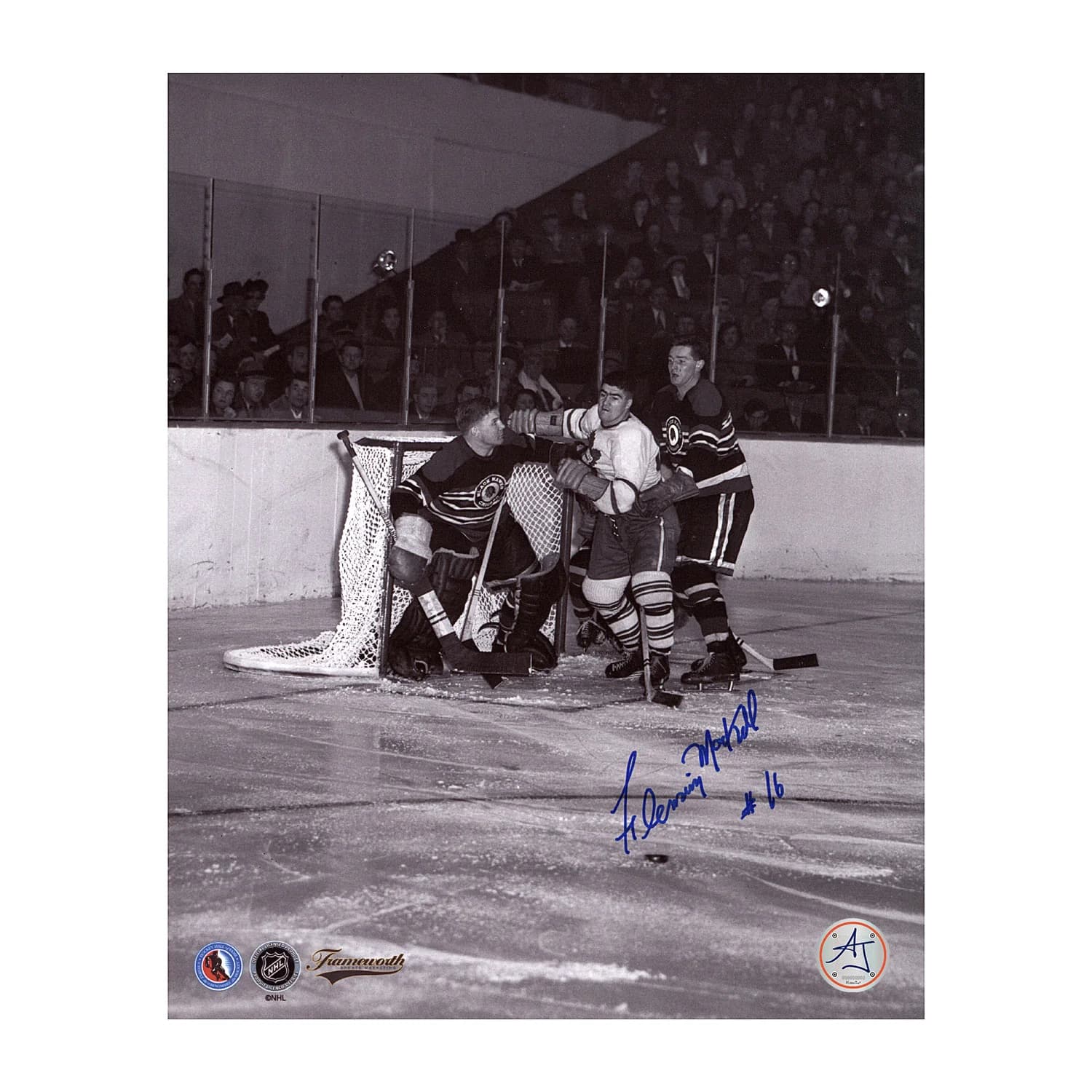Fleming Mackell Signed Toronto Maple Leafs Black and White 8x10 Photo Fleming Mackell Photo 8x10-black-white, Toronto Maple Leafs, supplier stock photo