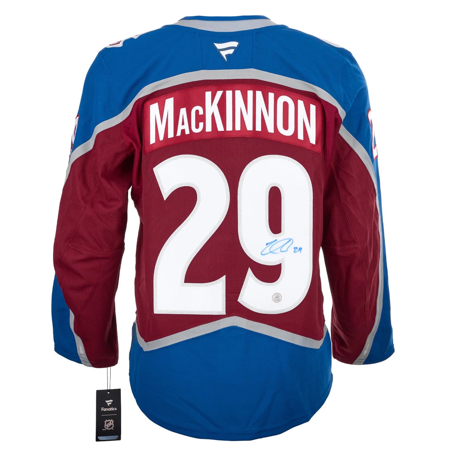 Nathan Mackinnon Signed Colorado Avalanche Fanatics On Ice Authentic Jersey Nathan MacKinnon Jersey ice, Colorado Avalanche, supplier stock photo