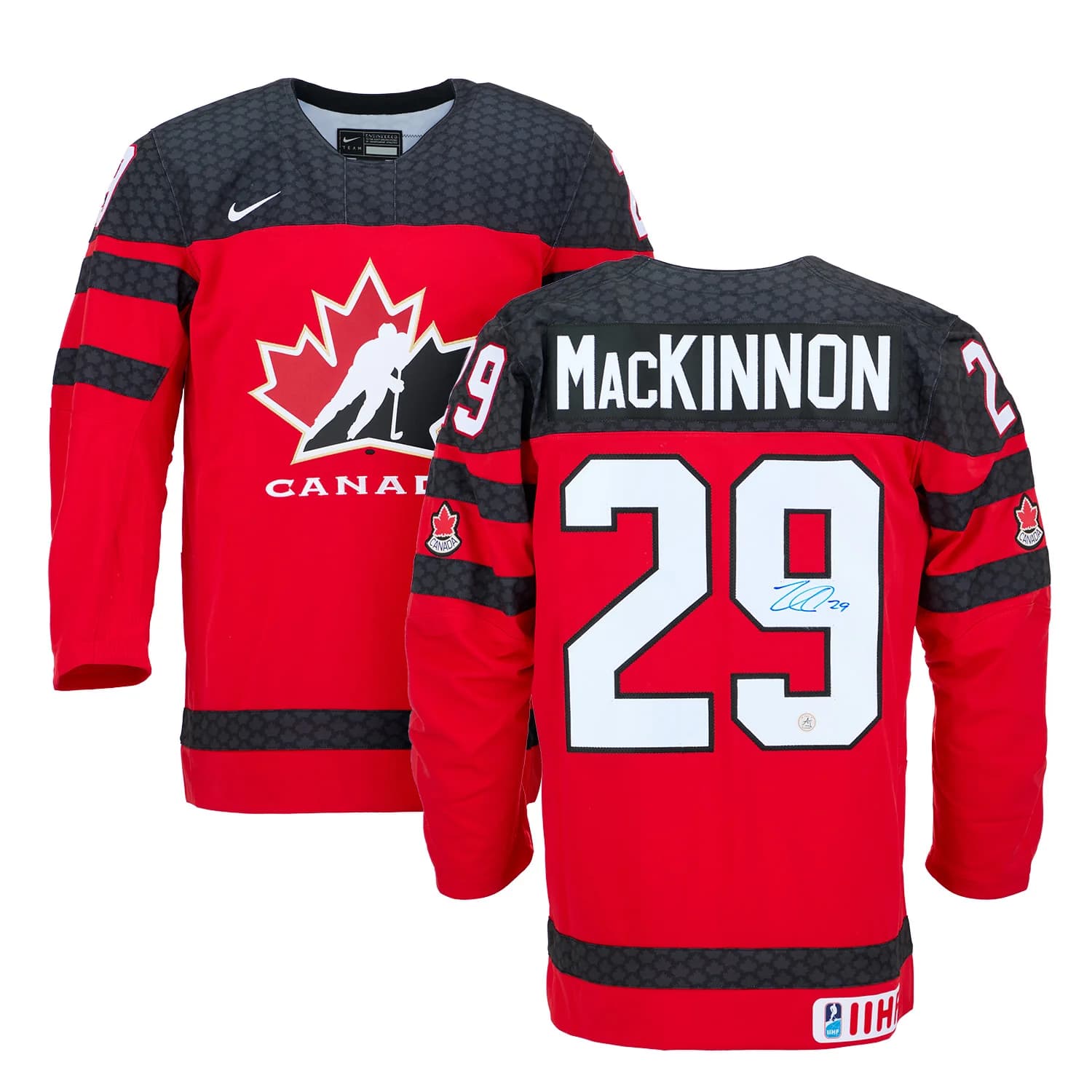 Nathan Mackinnon Autographed Team Canada Red Nike Hockey Jersey Nathan MacKinnon Jersey nathan-mackinnon-team-canada-red-nike, view 3, supplier stock photo