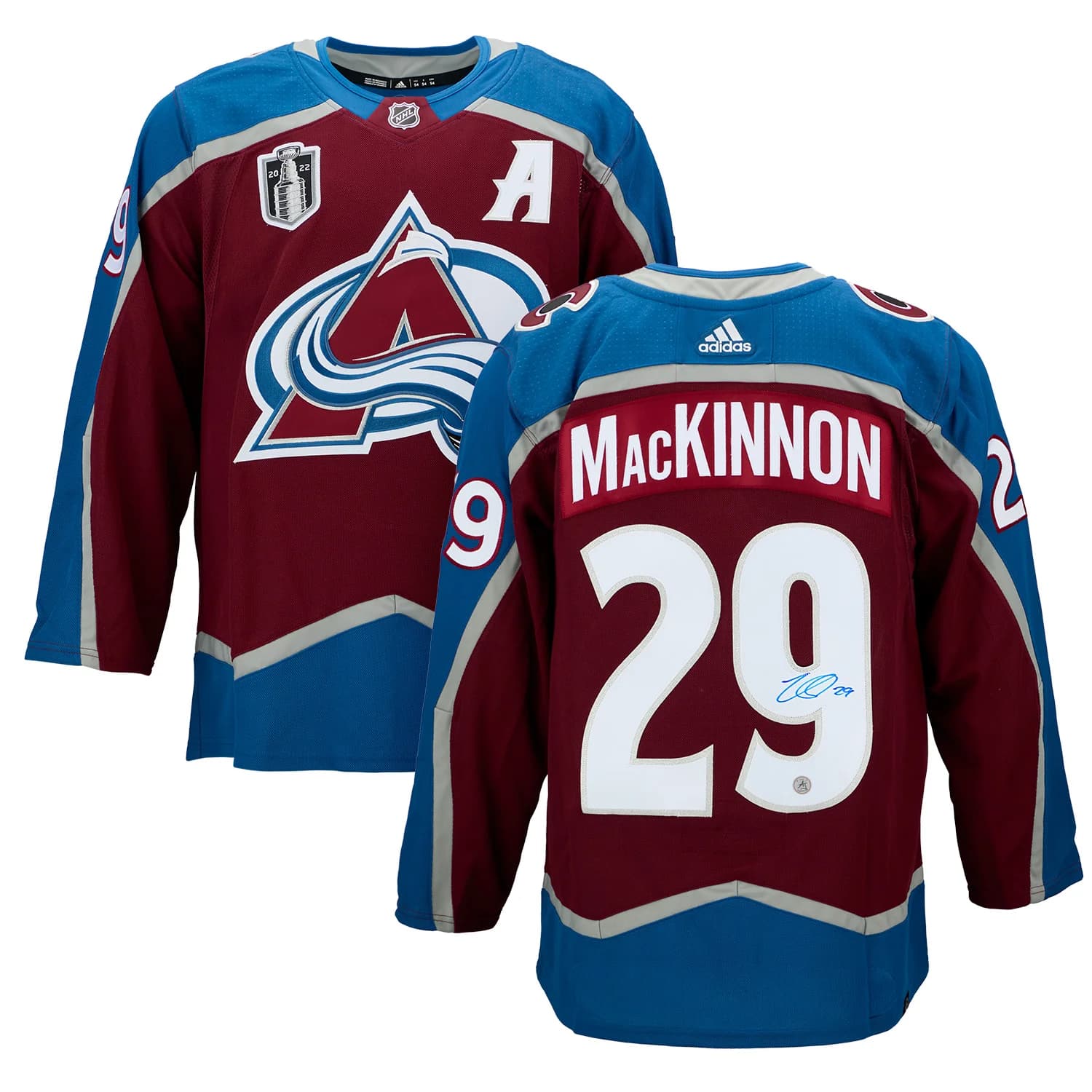 Nathan Mackinnon Colorado Avalanche Signed 2022 Stanley Cup adidas Jersey Nathan MacKinnon Jersey nathan-mackinnon-colorado-avalanche-2022, Colorado Avalanche, view 3, supplier stock photo