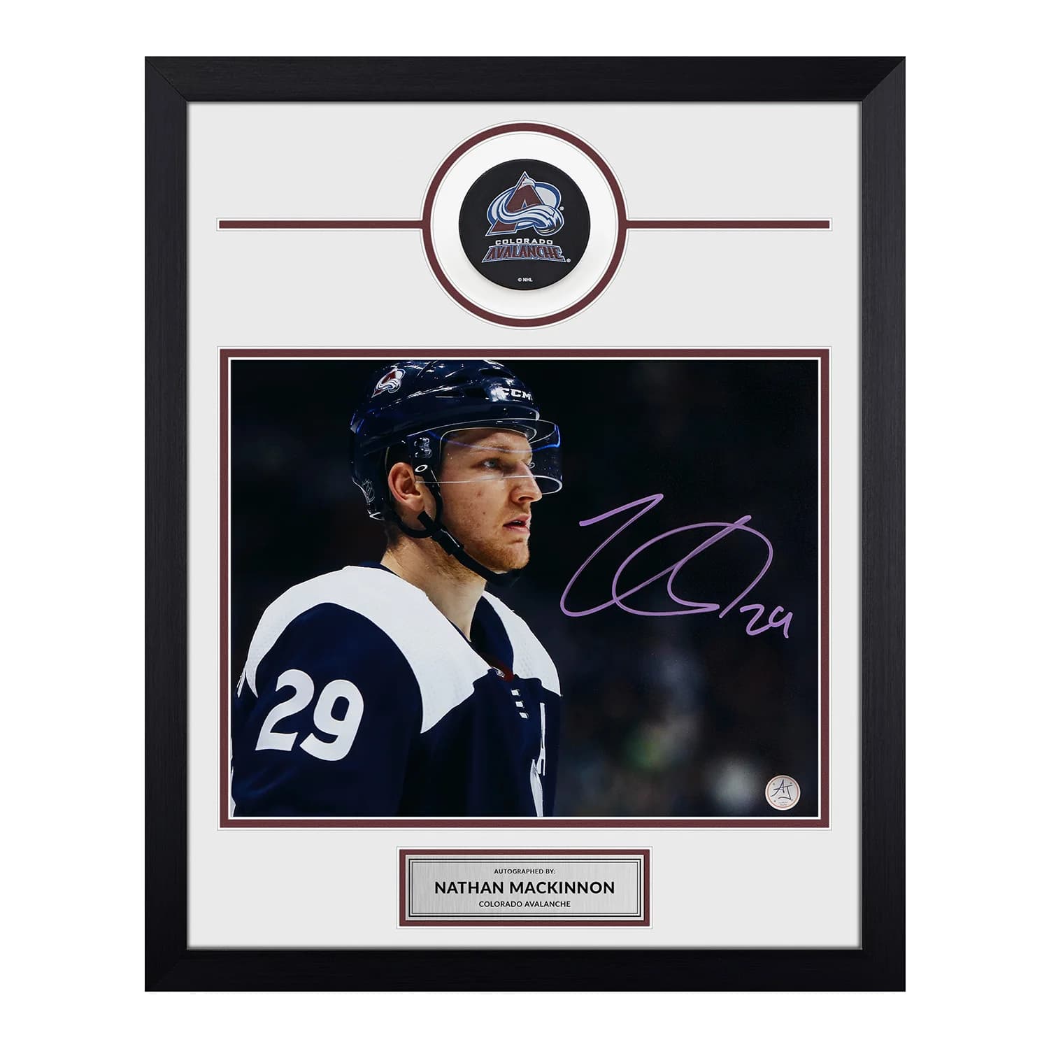 Nathan MacKinnon Colorado Avalanche Signed 20x24 Puck Frame Nathan MacKinnon Puck 20x24-nathan-mackinnon-colorado-avalanche-frame, Colorado Avalanche, supplier stock photo