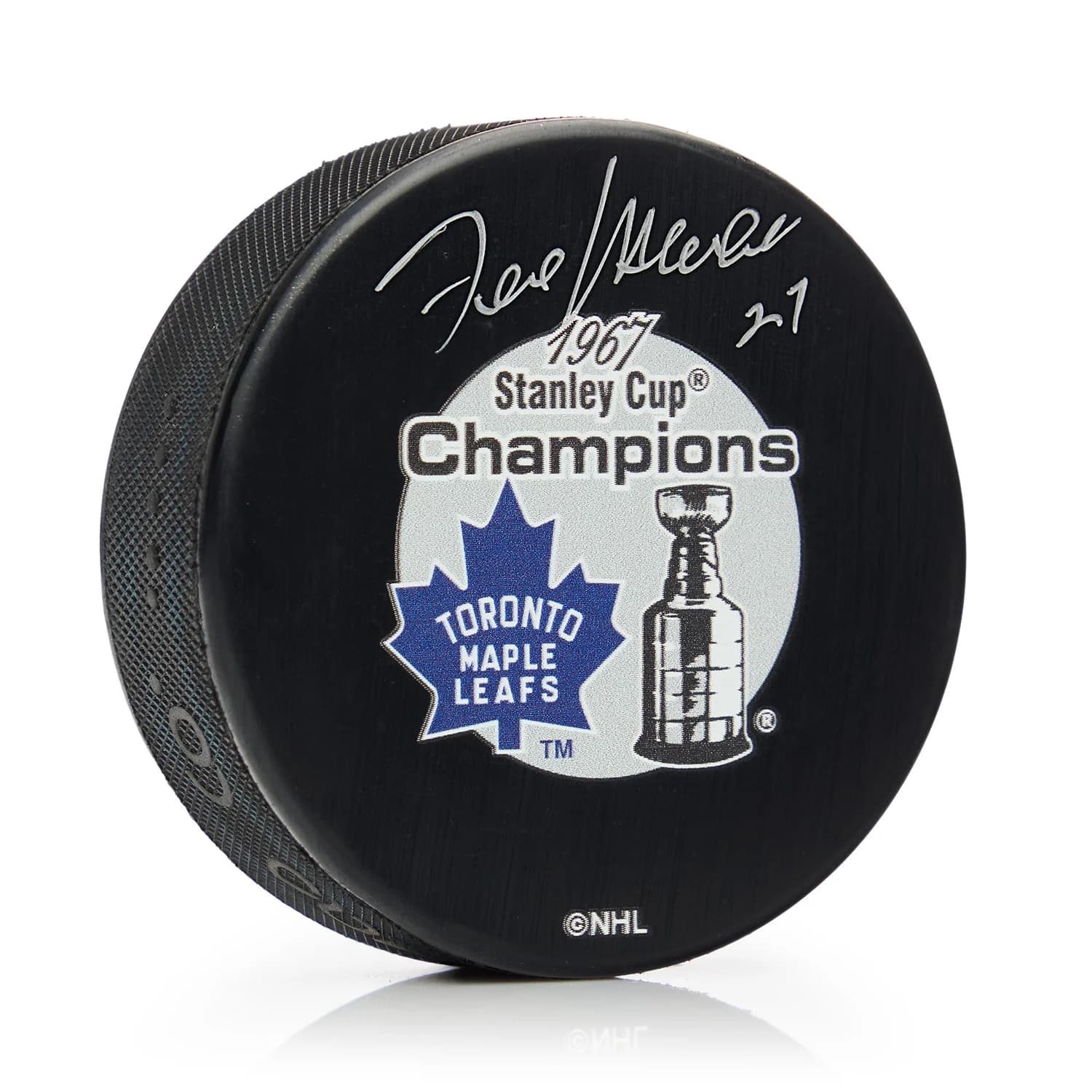 Frank Mahovlich Signed Toronto Maple Leafs 1967 Stanley Cup Puck Frank Mahovlich Puck 1967-stanley-cup, Toronto Maple Leafs, supplier stock photo
