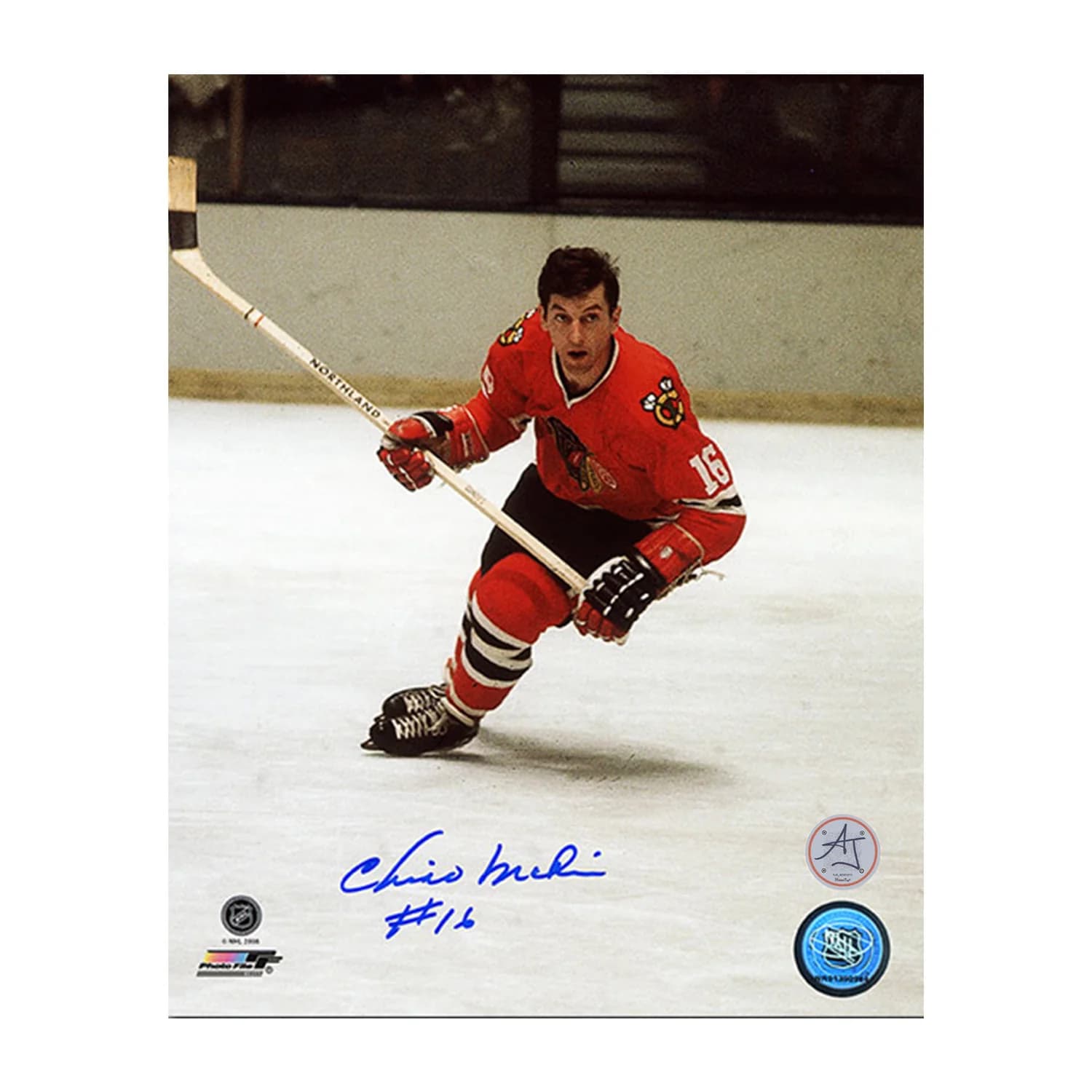 Chico Maki Autographed Chicago Blackhawks Skating 8x10 Photo Chico Maki Photo 8x10-skating, Chicago Blackhawks, supplier stock photo
