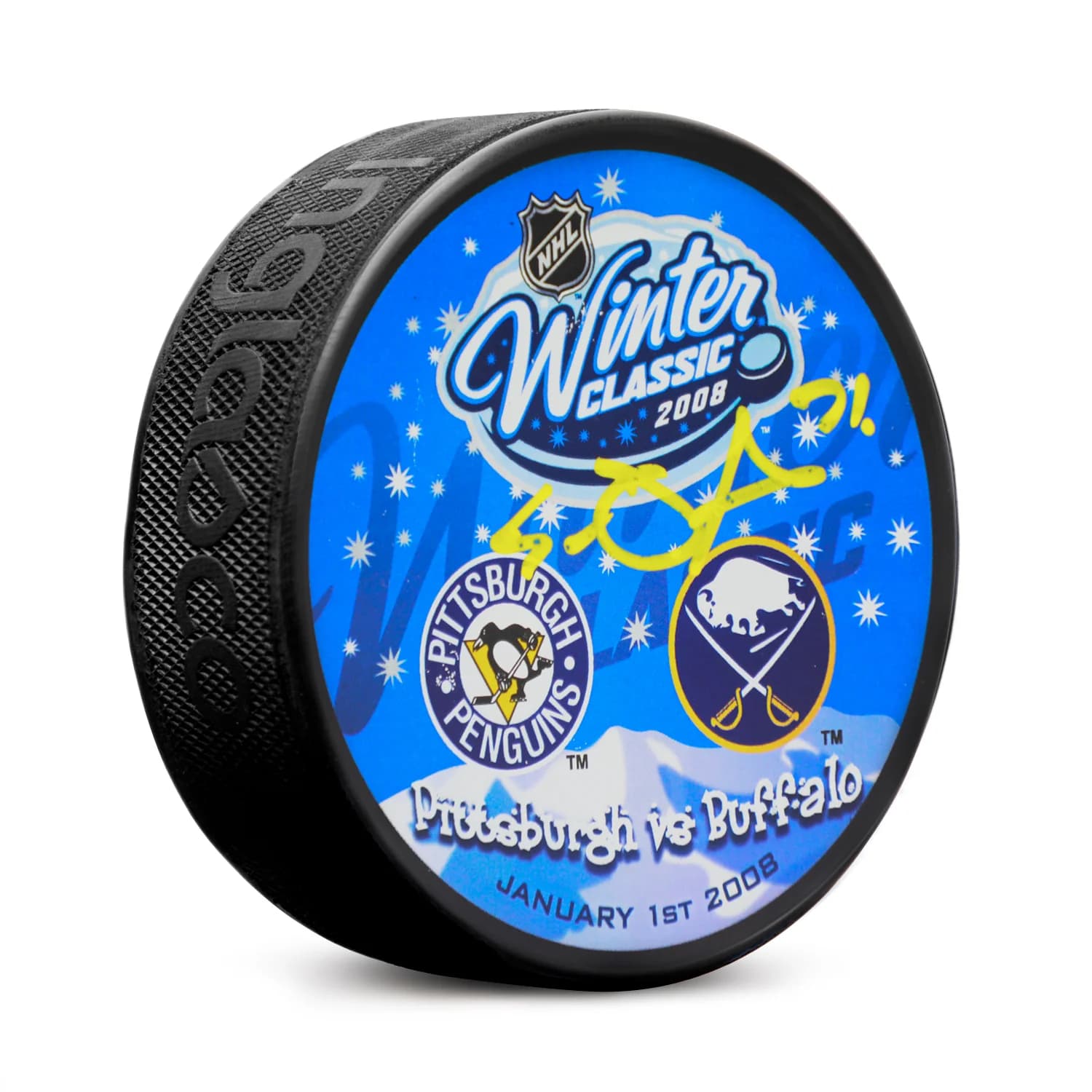 Evgeni Malkin Signed Pittsburgh Penguins 2008 Winter Classic Souvenir Puck Evgeni Malkin Puck evgeni-malkin-2008-winter-classic-souvenir, Pittsburgh Penguins, supplier stock photo