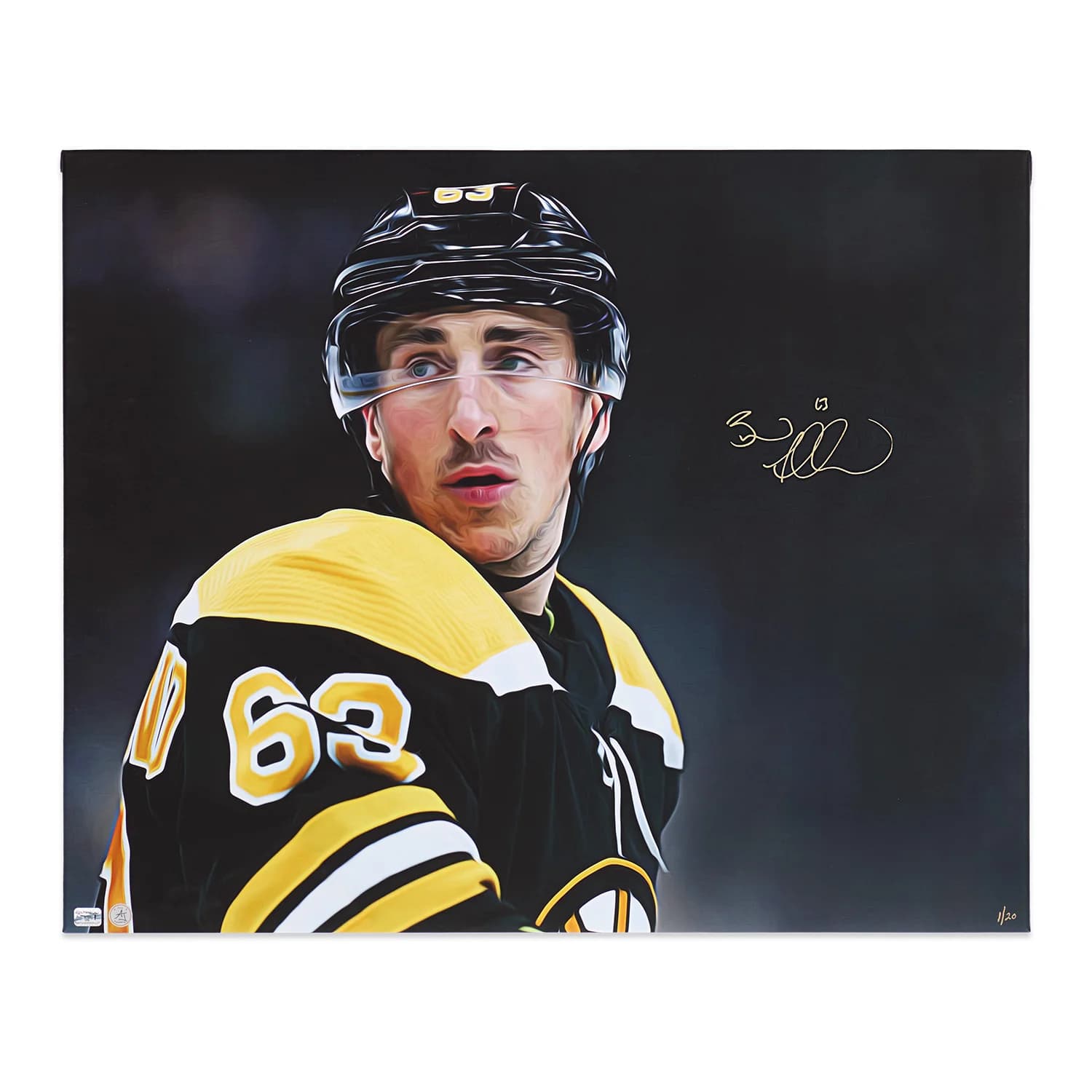 Brad Marchand Signed Boston Hockey Player Portrait 26x32 Art Canvas #1/20 Brad Marchand Canvas 26x32-brad-marchand-boston-hockey-player, supplier stock photo