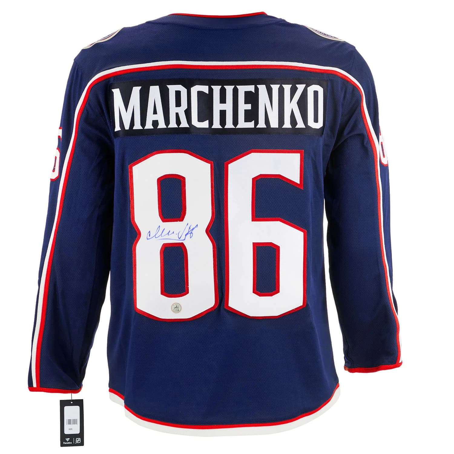 Kirill Marchenko Signed Columbus Blue Jackets Fanatics Breakaway Jersey Kirill Marchenko Jersey breakaway, Columbus Blue Jackets, supplier stock photo