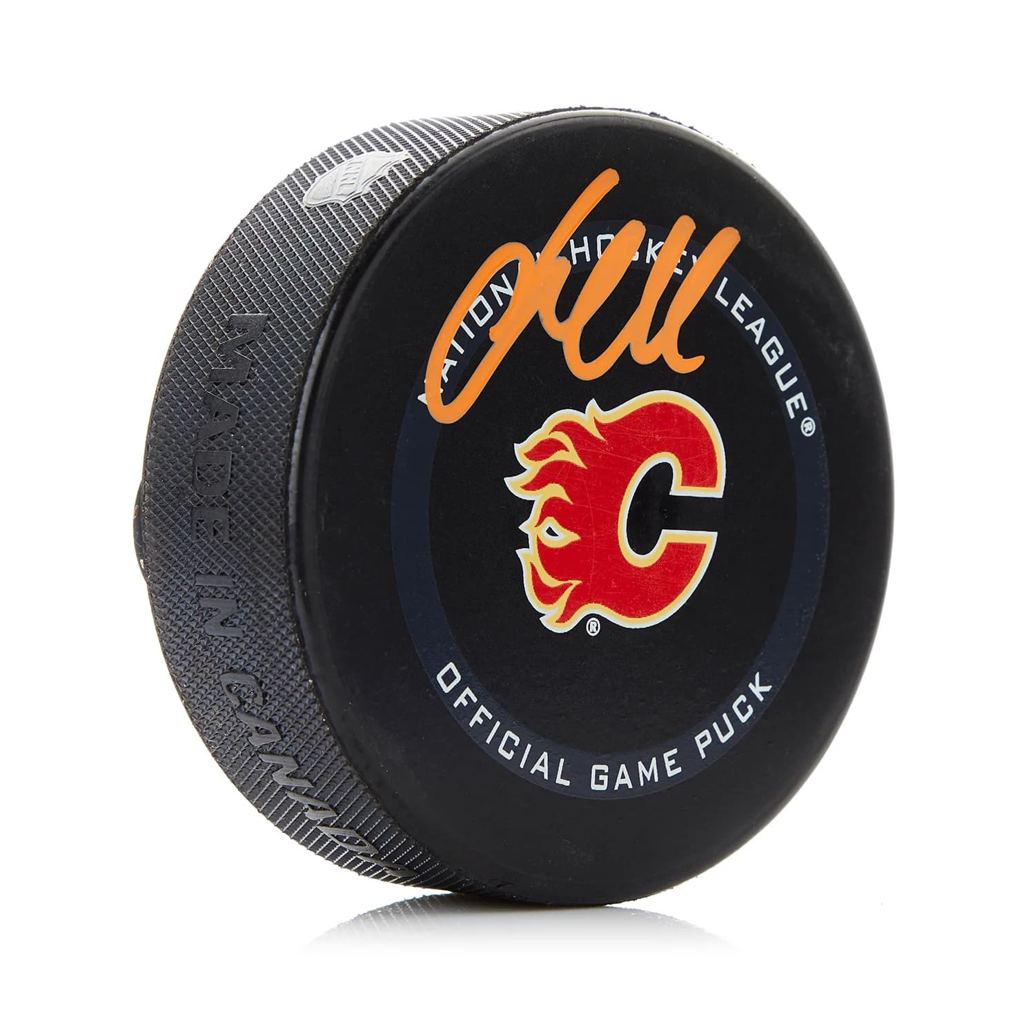 Jacob Markstrom Signed Calgary Flames Official Game Puck Jacob Markstrom Puck game, Calgary Flames, supplier stock photo