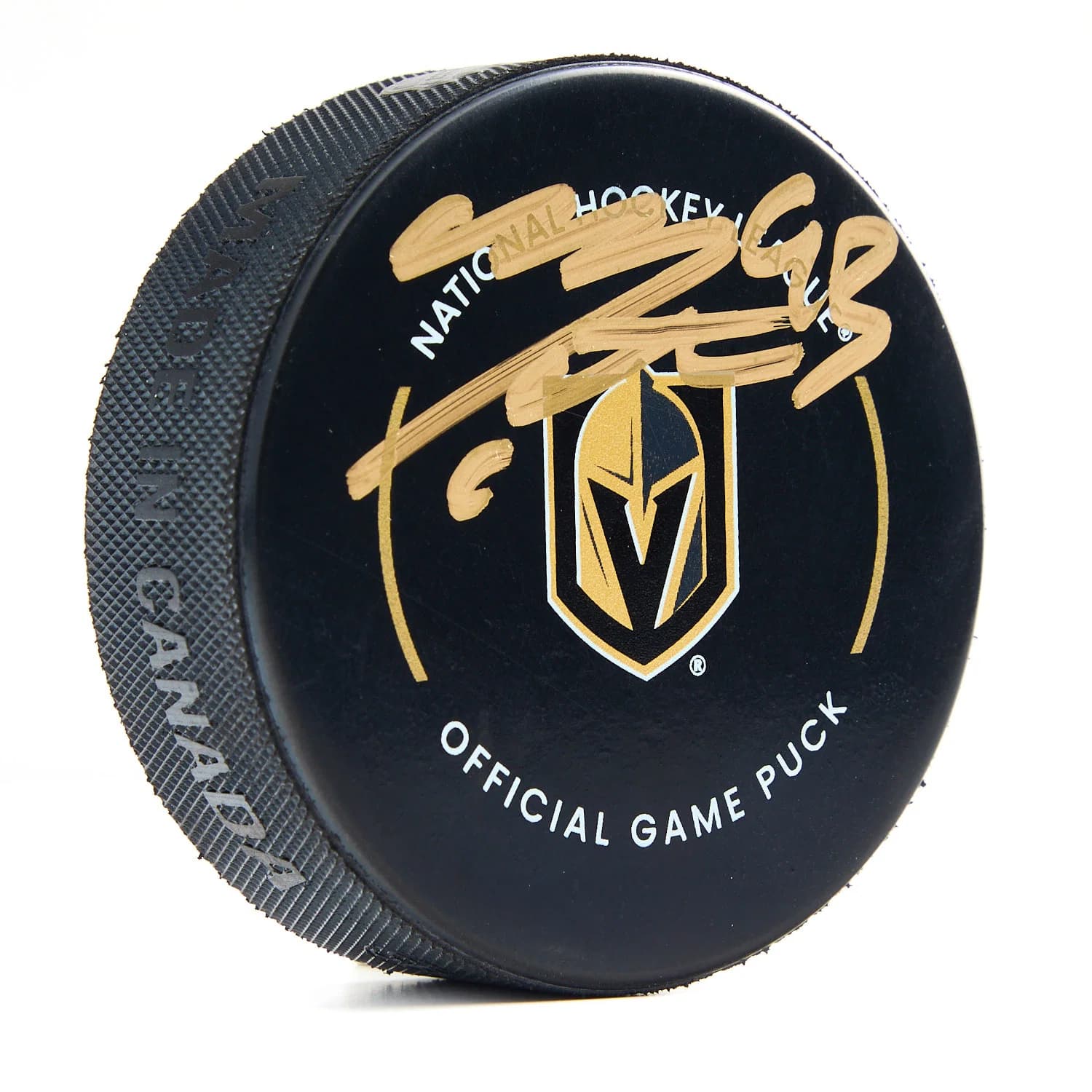 Mitch Marner Signed Vegas Golden Knights Official Game Puck Mitch Marner Puck game, Vegas Golden Knights, supplier stock photo