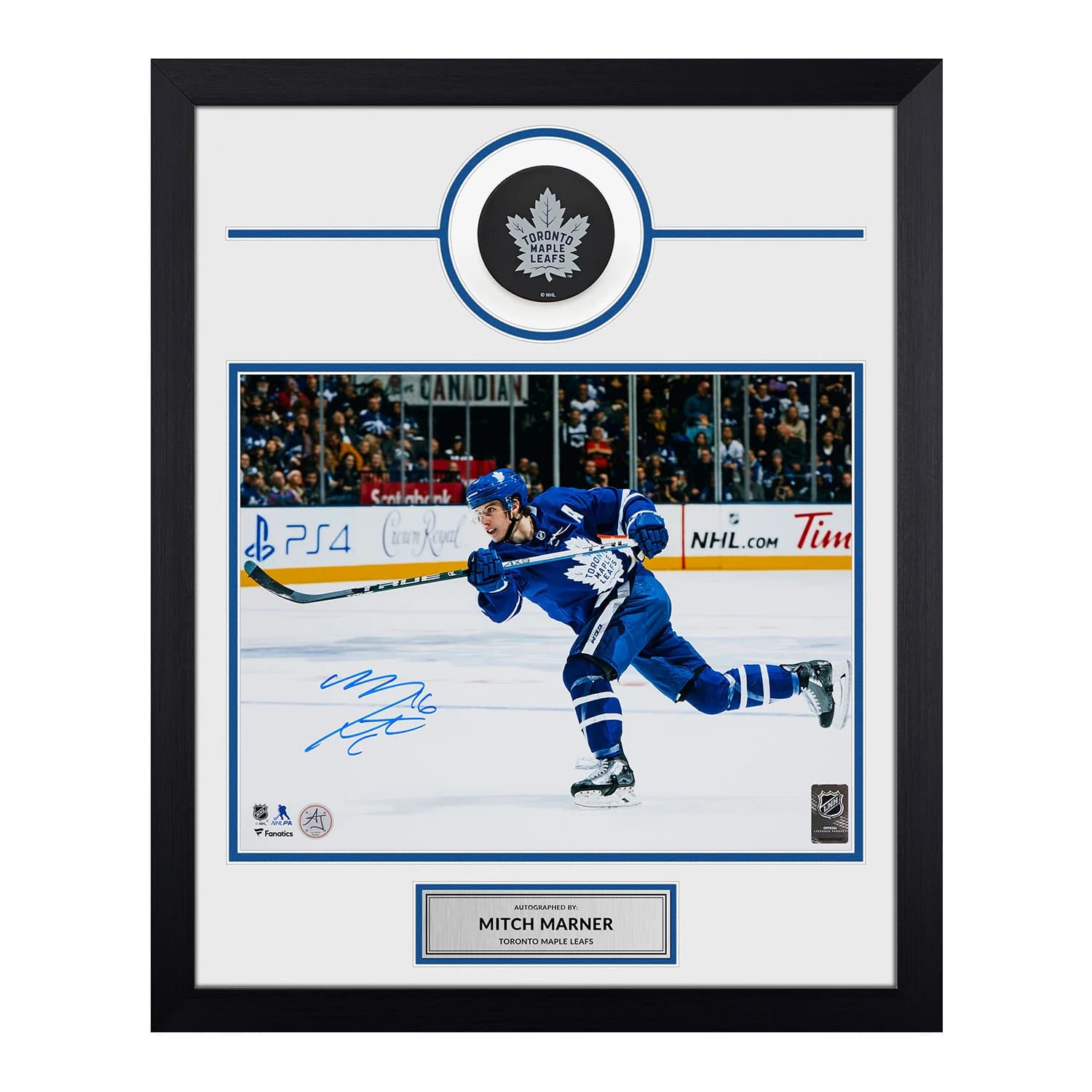Mitch Marner Signed Toronto Maple Leafs Puck Logo 19x23 Frame Mitch Marner Puck 19x23-logo-frame, Toronto Maple Leafs, supplier stock photo