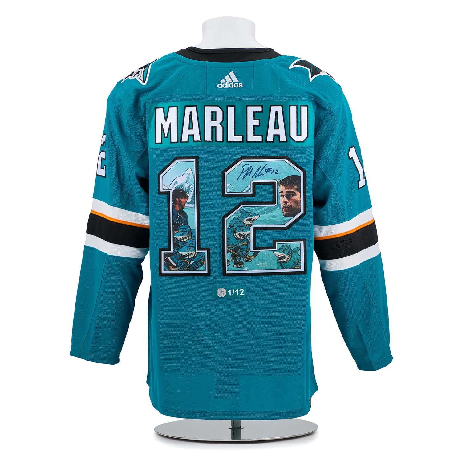 Patrick Marleau Signed San Jose Sharks Comic Book Art Jersey #1/12 Patrick Marleau Jersey patrick-marleau-san-jose-sharks-comic, San Jose Sharks, supplier stock photo