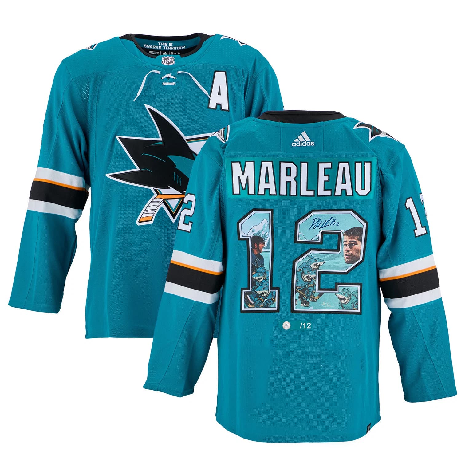 Patrick Marleau Signed San Jose Sharks Comic Book Art Jersey #/12 Patrick Marleau Jersey patrick-marleau-san-jose-sharks-comic, San Jose Sharks, view 3, supplier stock photo
