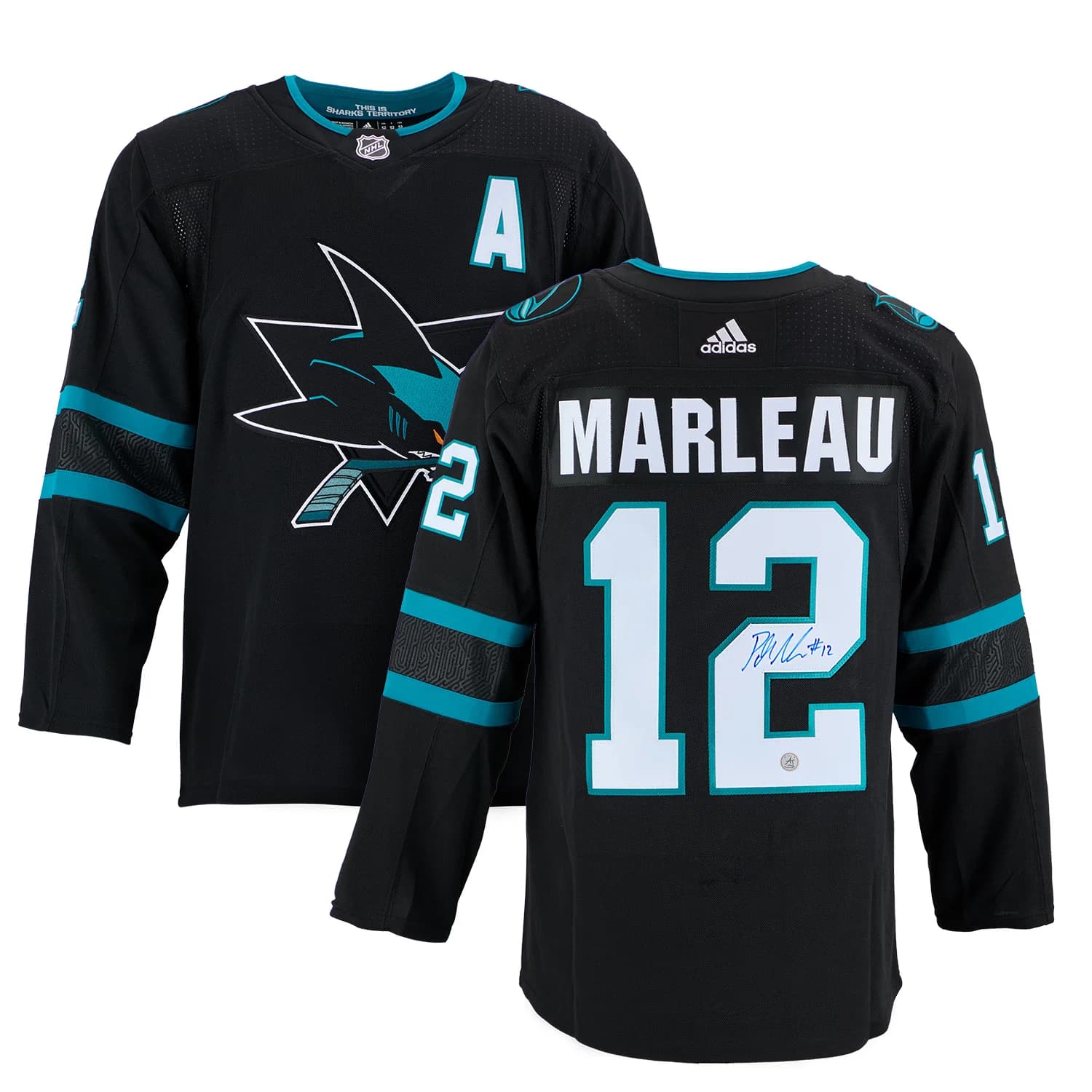 Patrick Marleau Autographed San Jose Sharks Alternate Black adidas Jersey Patrick Marleau Jersey alternate-black-adidas, San Jose Sharks, view 3, supplier stock photo
