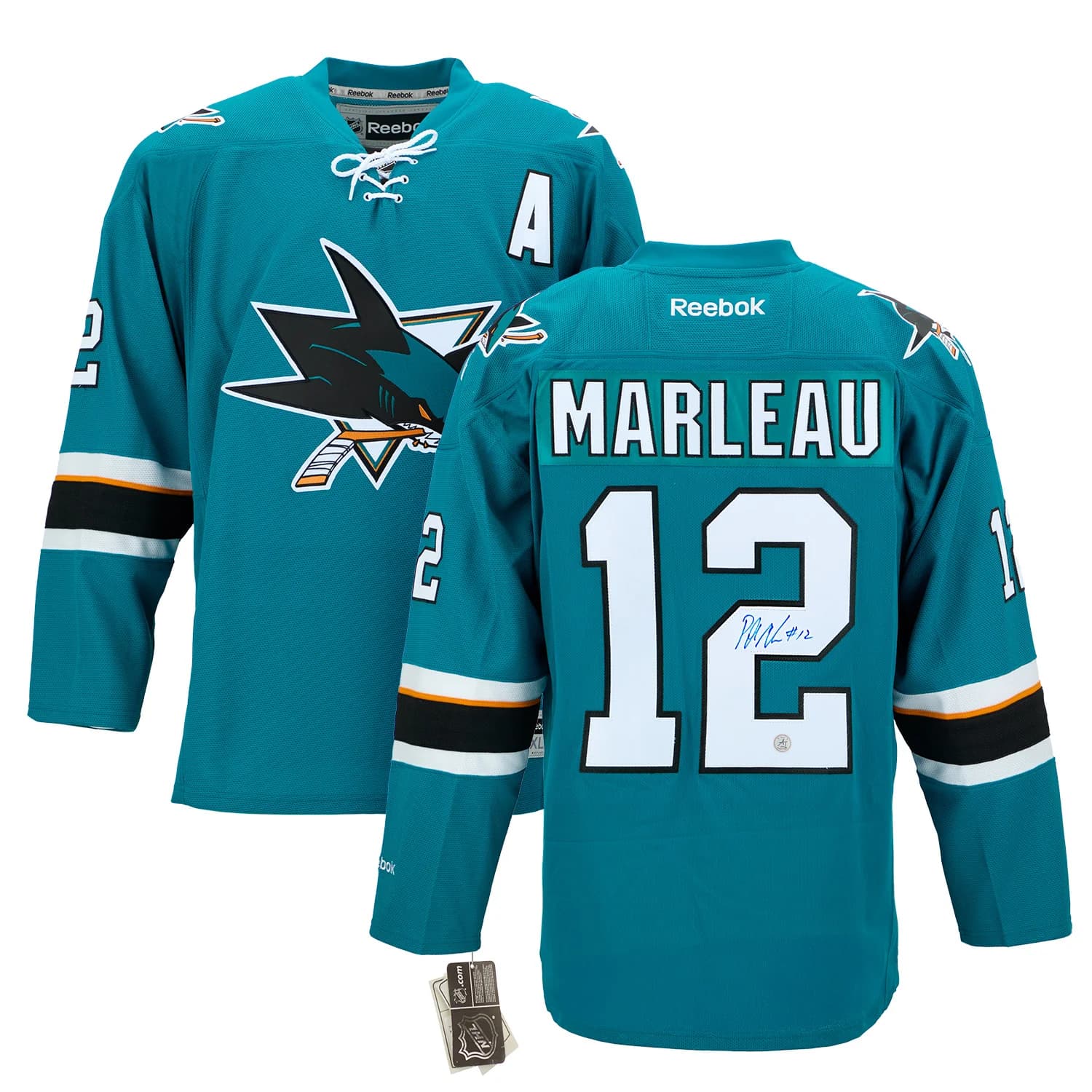 Patrick Marleau Signed San Jose Sharks Vintage Reebok Jersey Patrick Marleau Jersey patrick-marleau-san-jose-sharks-vintage, San Jose Sharks, view 3, supplier stock photo